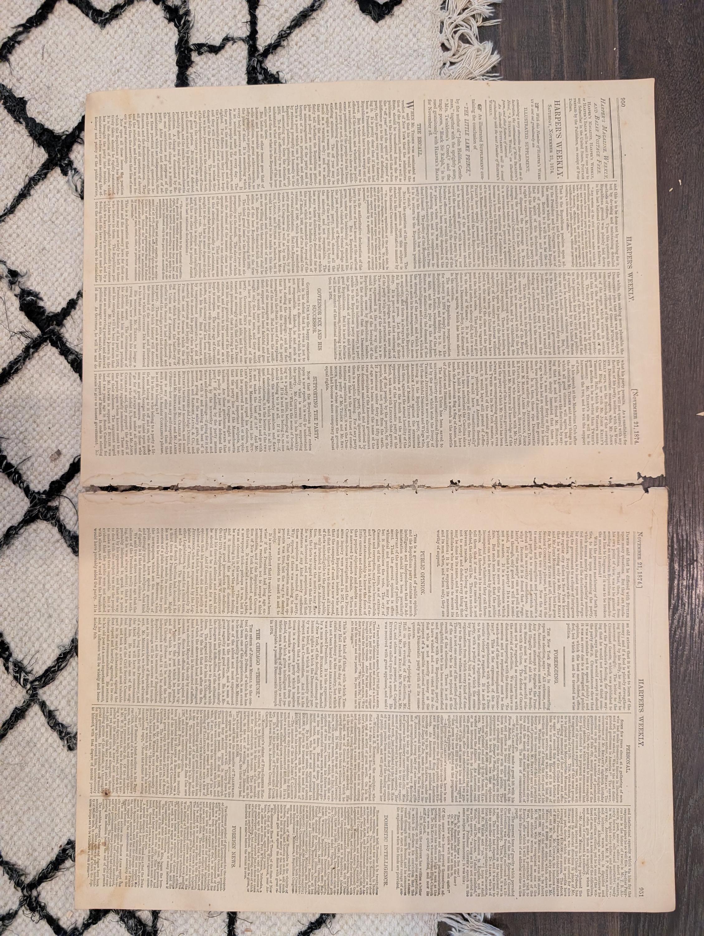 1874 Republican Elephant Nast, Tilden Governor, Family Lawyer — Nov 21