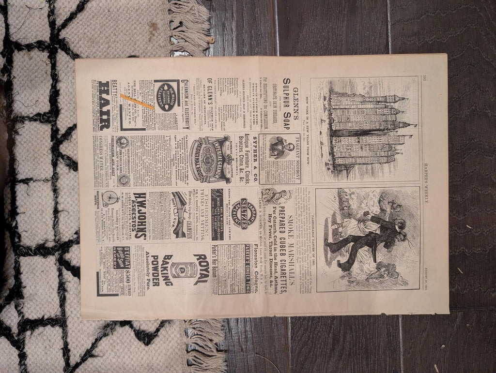 1881 Fargo Dakota Steamboat, Electric Light at Sea, Cripples Rockaway Beach — Aug 27