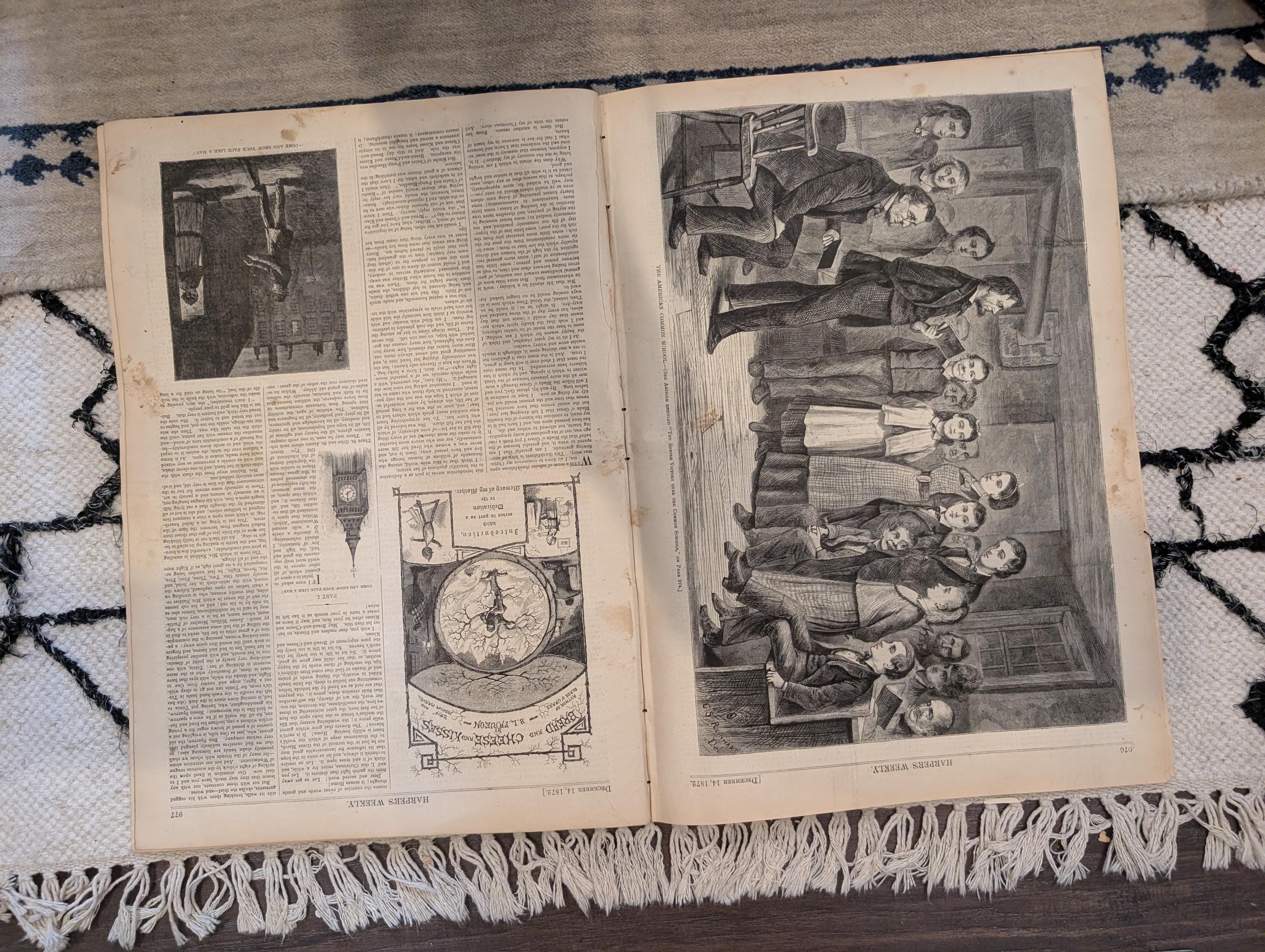 1872 Boston Fire Panoramic Print Harper's Weekly Dec 14 Supplement