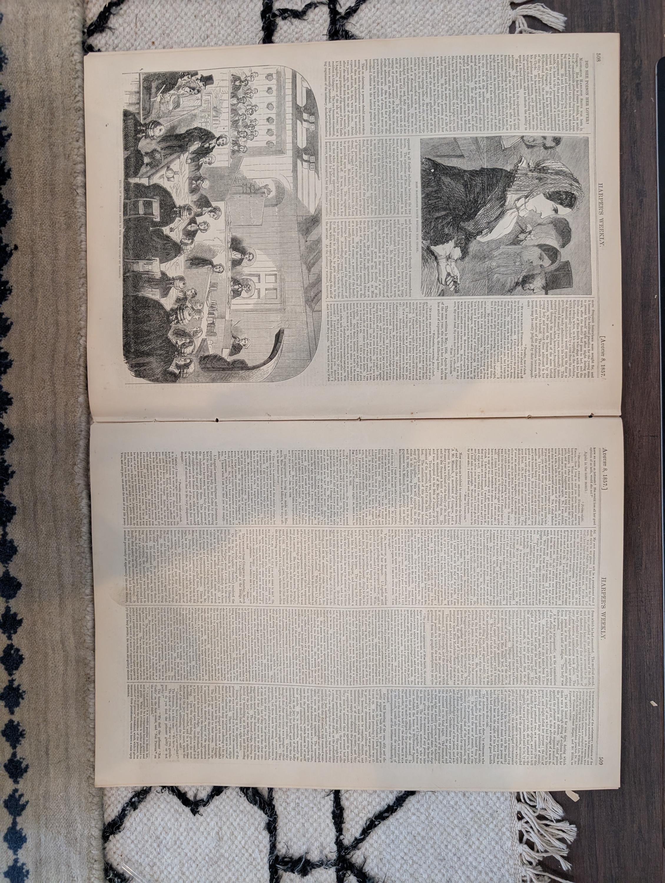 1857 Madeleine Smith Trial Harper's Weekly August 08 New England Cattle Fair