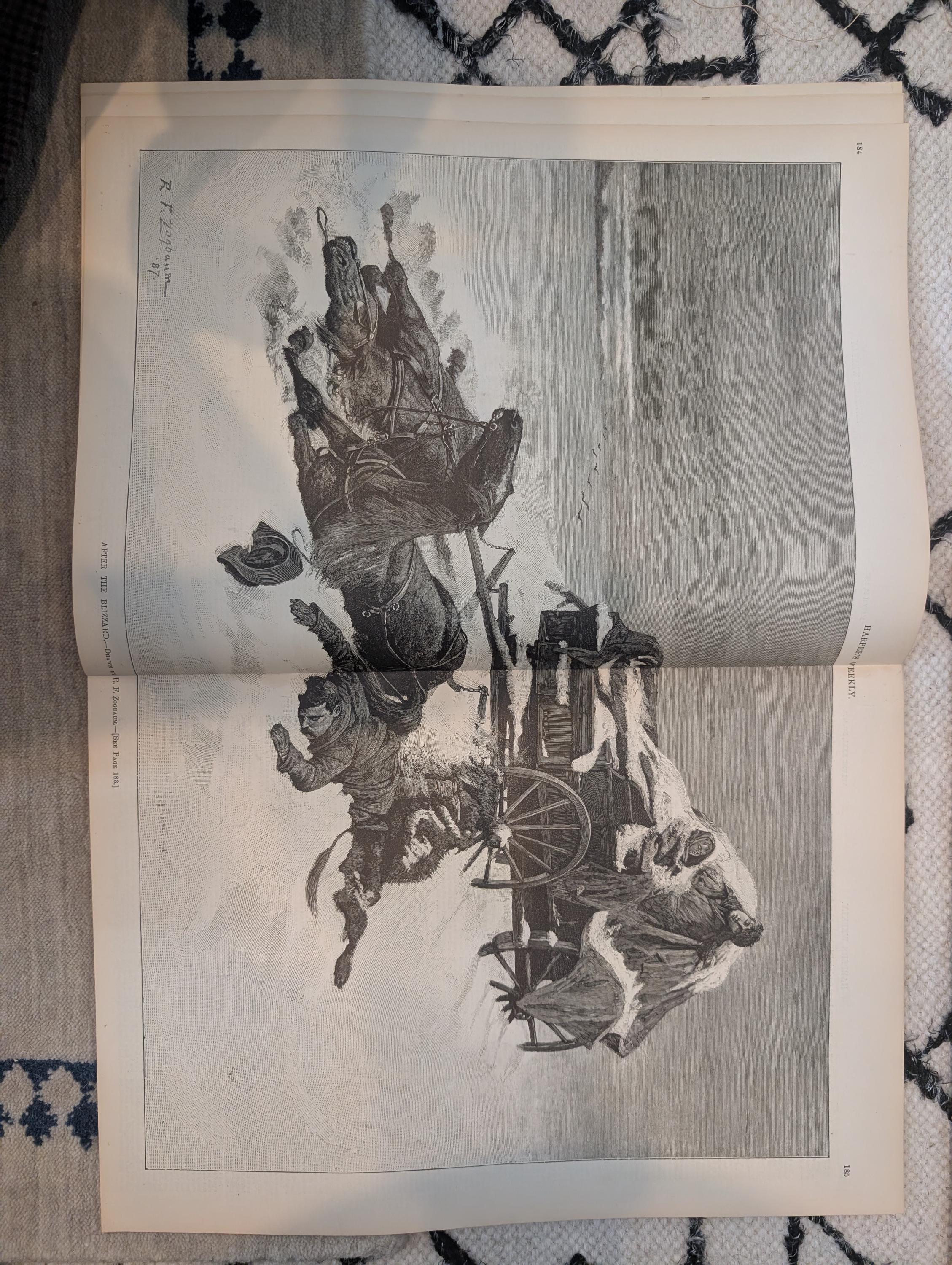 HARPER’S WEEKLY – March 12, 1887  “The Everglades of Florida,” Henry Ward Beecher, U.S. Senate Sketches, & Dramatic Blizzard