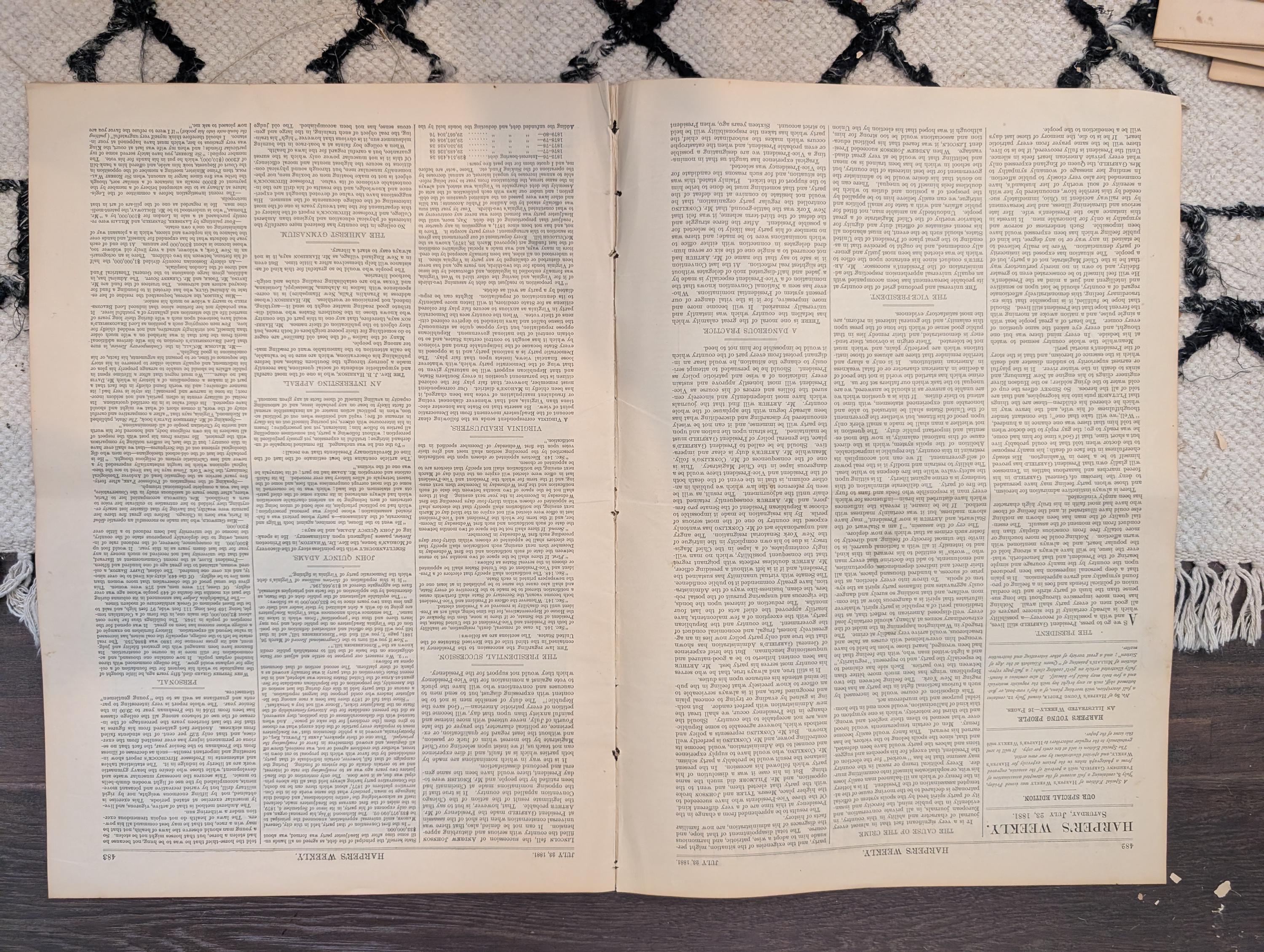 1881 Garfield Assassination Special Edition, Nast "At Liberty's Door," Lincoln — Jul 23
