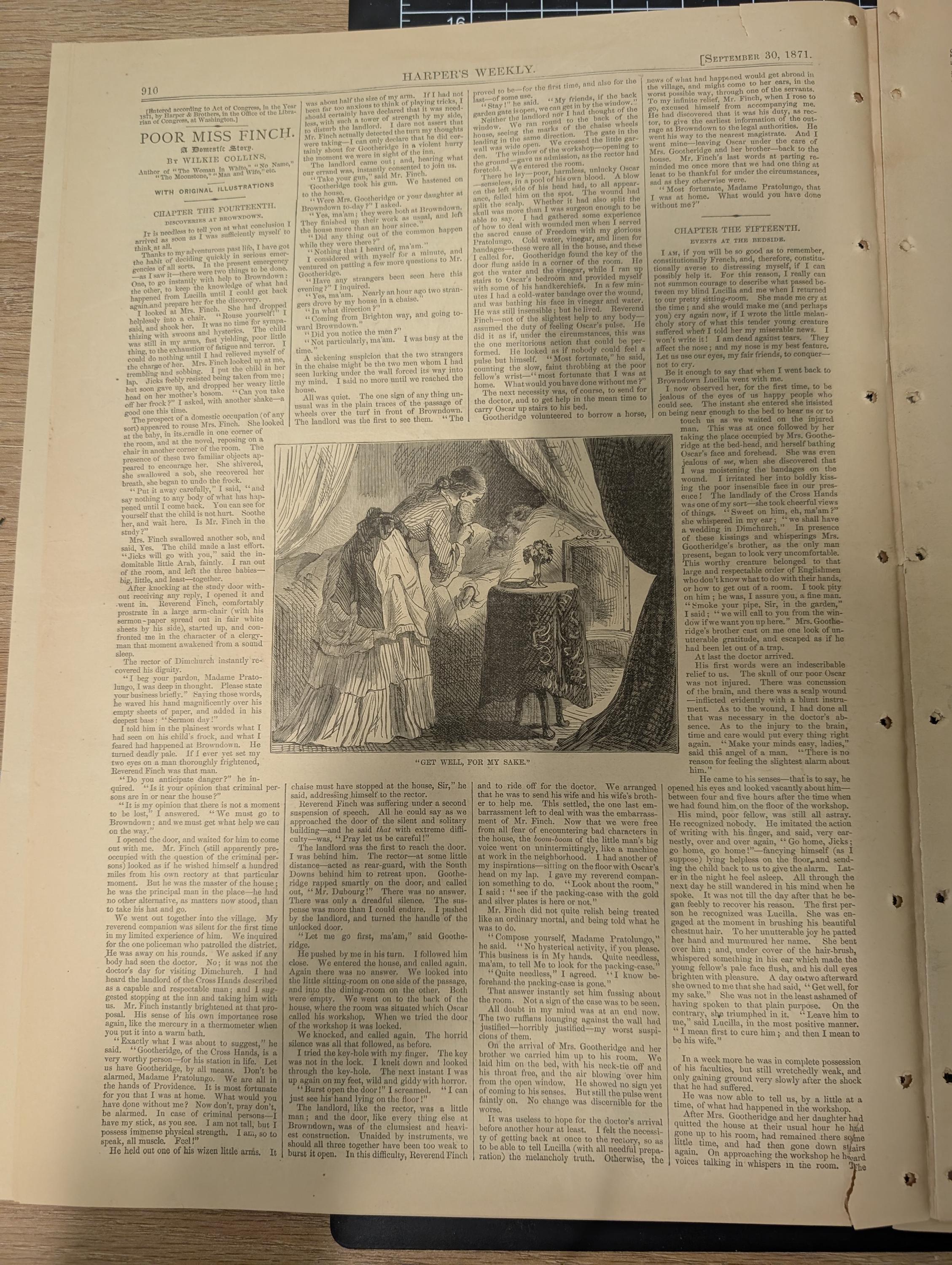 Harper’s Weekly – September 30, 1871 – Complete Issue with Supplement | Thomas Nast Tammany Cartoon, American River Ganges, Mormon Tabernacl