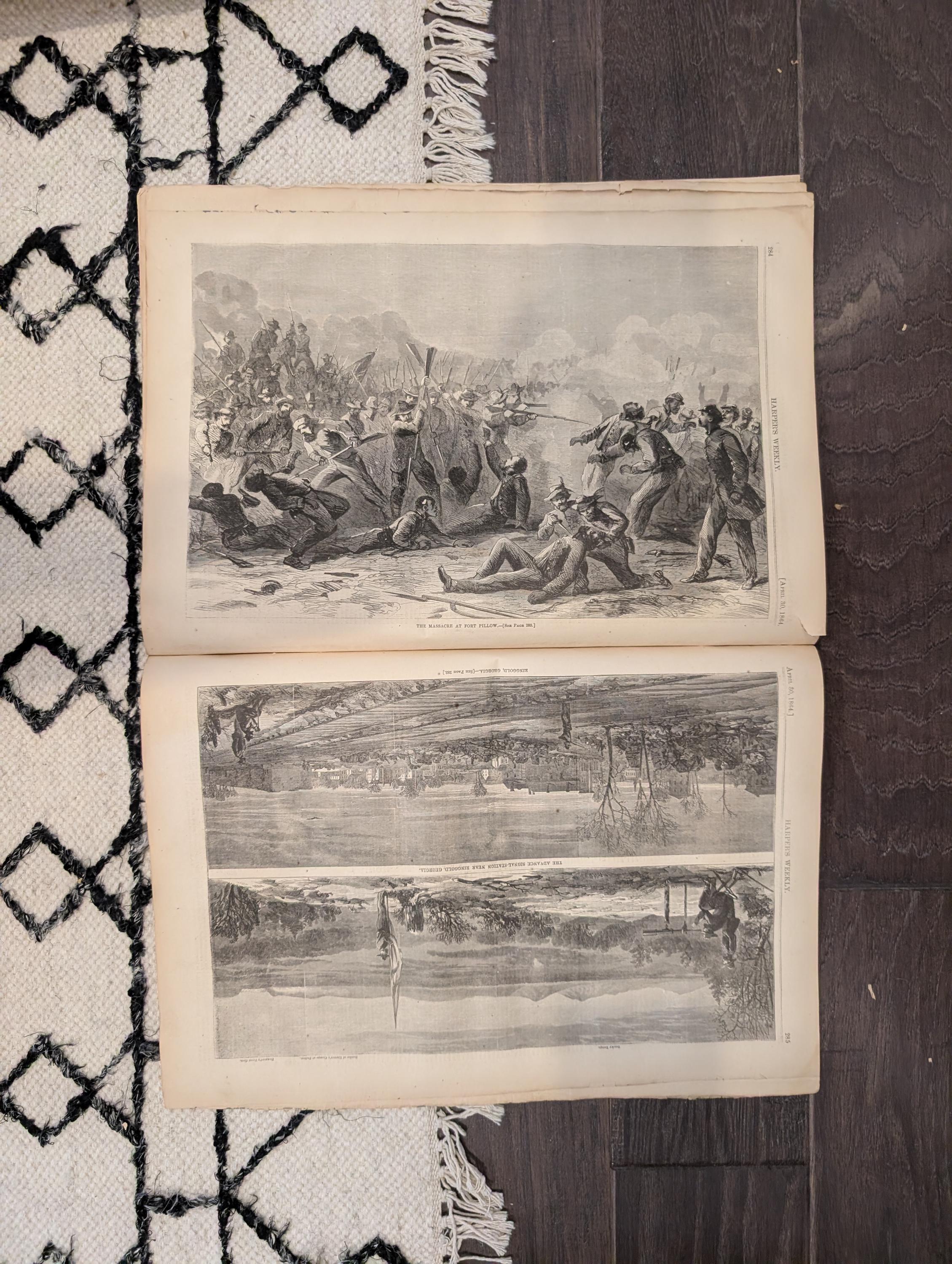 1864 Fort Pillow Massacre Harper's Weekly April 30 Thomas Nast Georgia