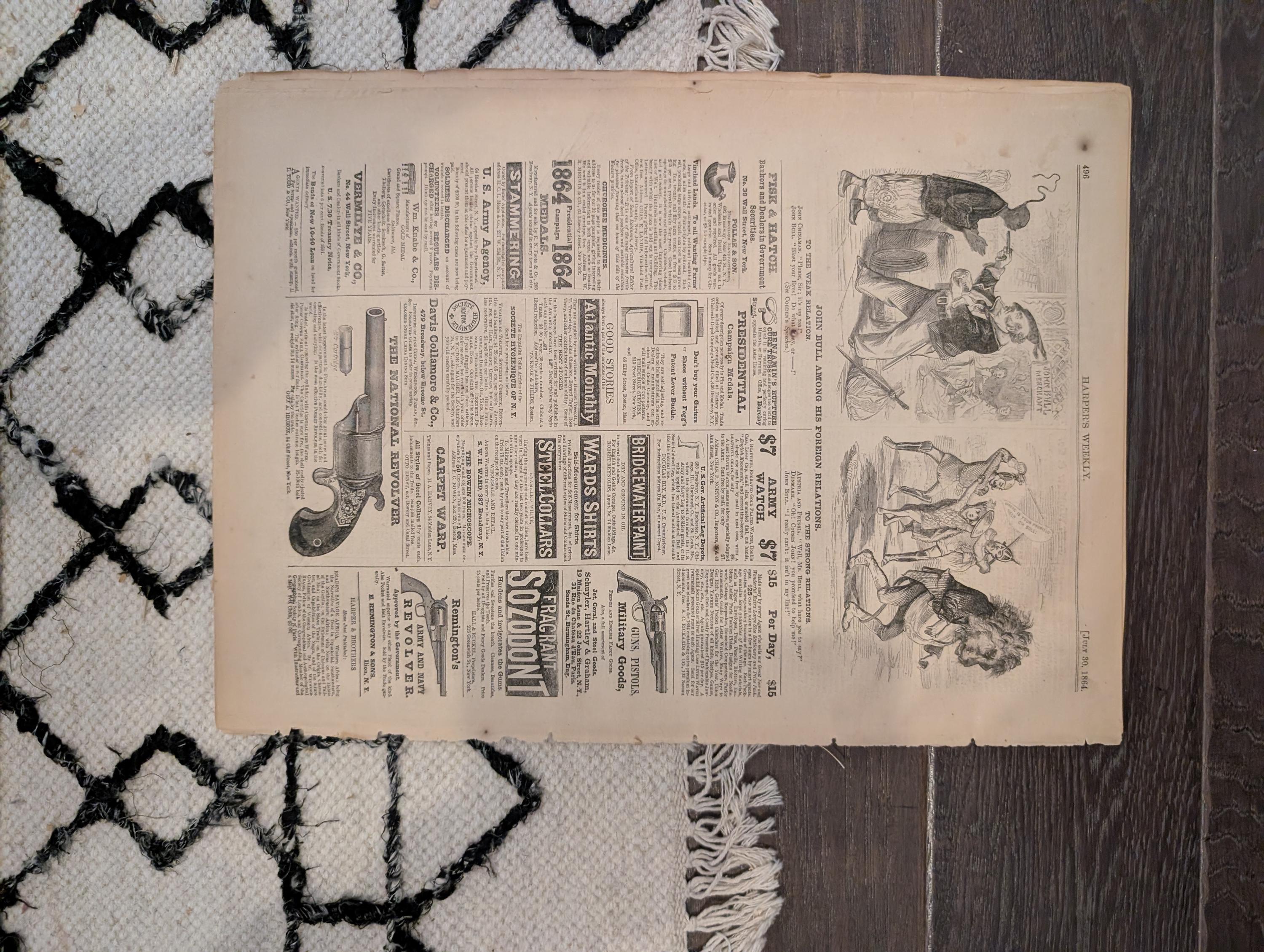 1864 Maryland Rebel Raid Harper's Weekly July 30 Petersburg Trenches