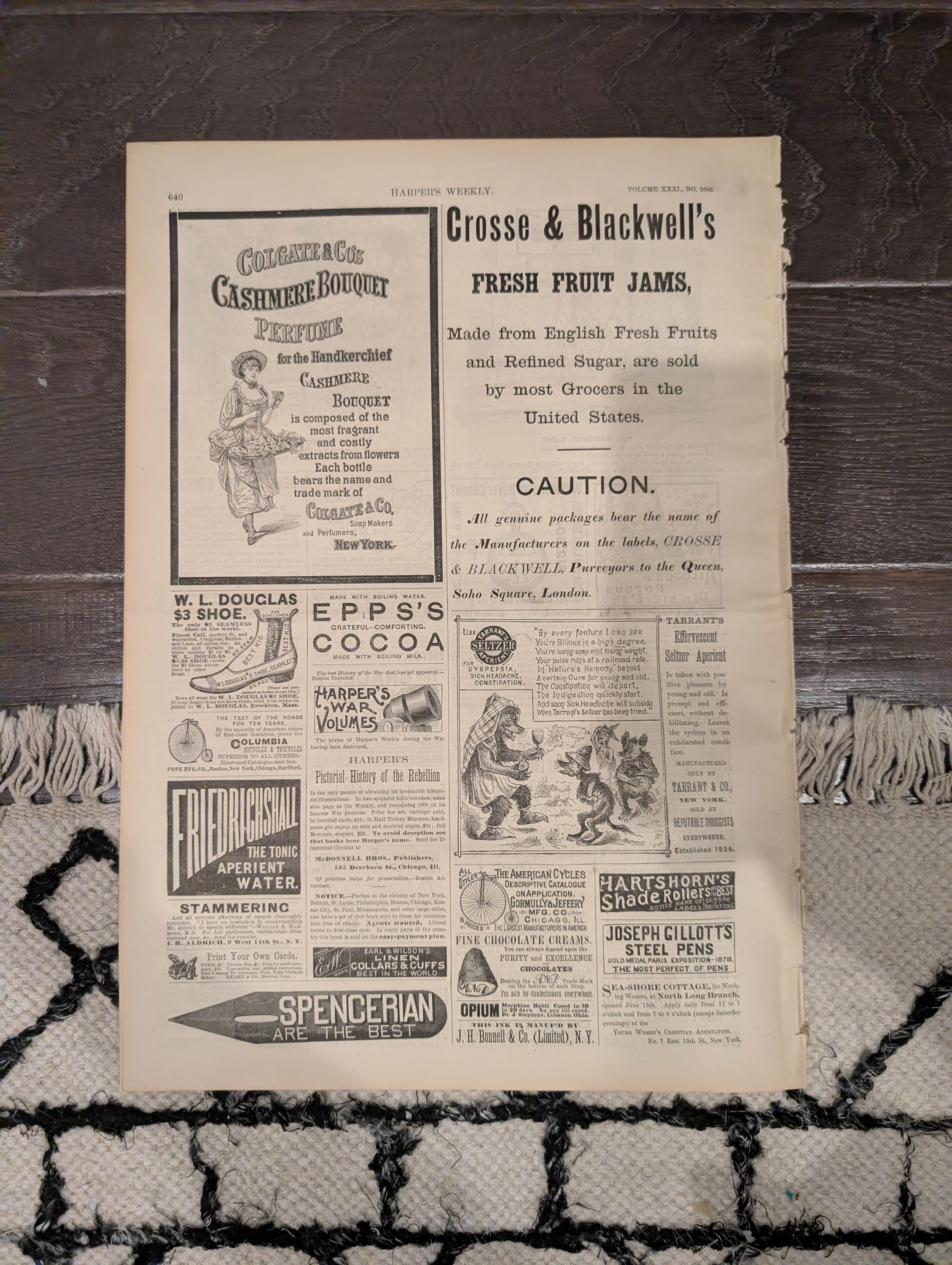 Harper’s Weekly September 3 1887 – In Pursuit of Colorow Ute War Cover, Castle Garden Centerfold, Camden Maine, Complete Issue