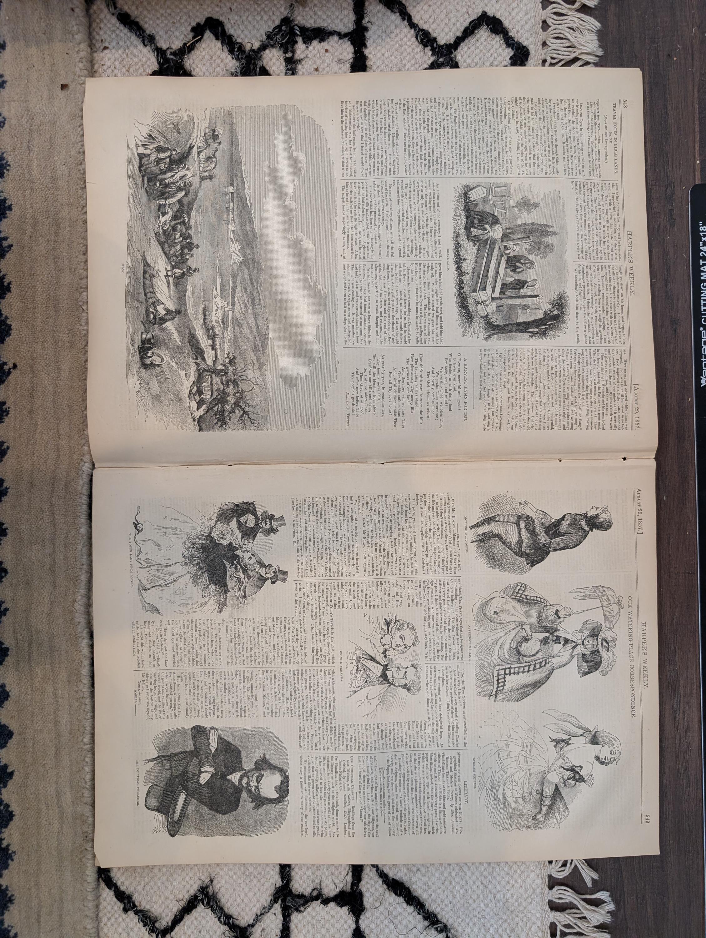 1857 Dr. Livingstone Africa Harper's Weekly August 29 Broadway New York City