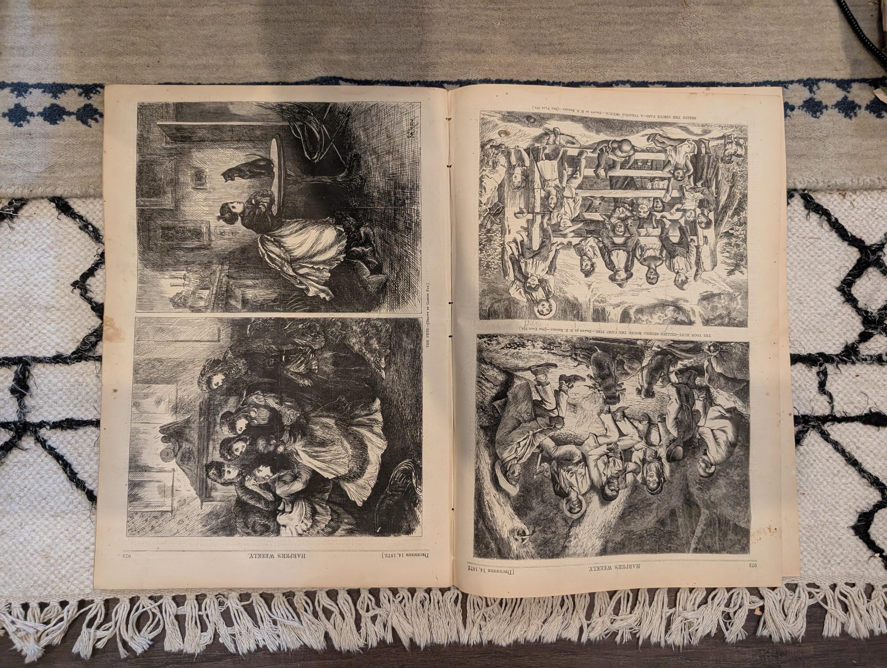 1872 Boston Fire Panoramic Print Harper's Weekly Dec 14 Supplement
