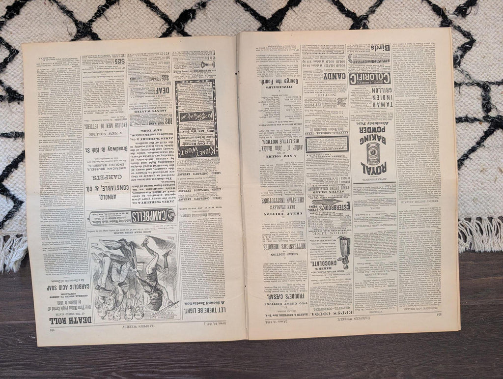 1881 Nast Republican Elephant Front Page, Seal Hunting, Life-Saving Service  Apr 16