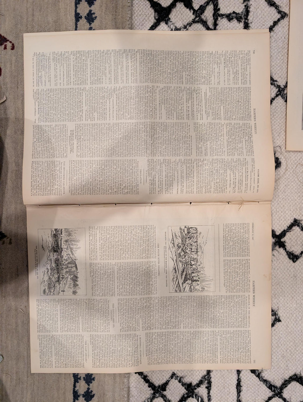 Harper’s Weekly – February 19, 1887, Original • Bismarck Front Page • Frederic Remington Plate • Railroad Disaster • Winter Canad