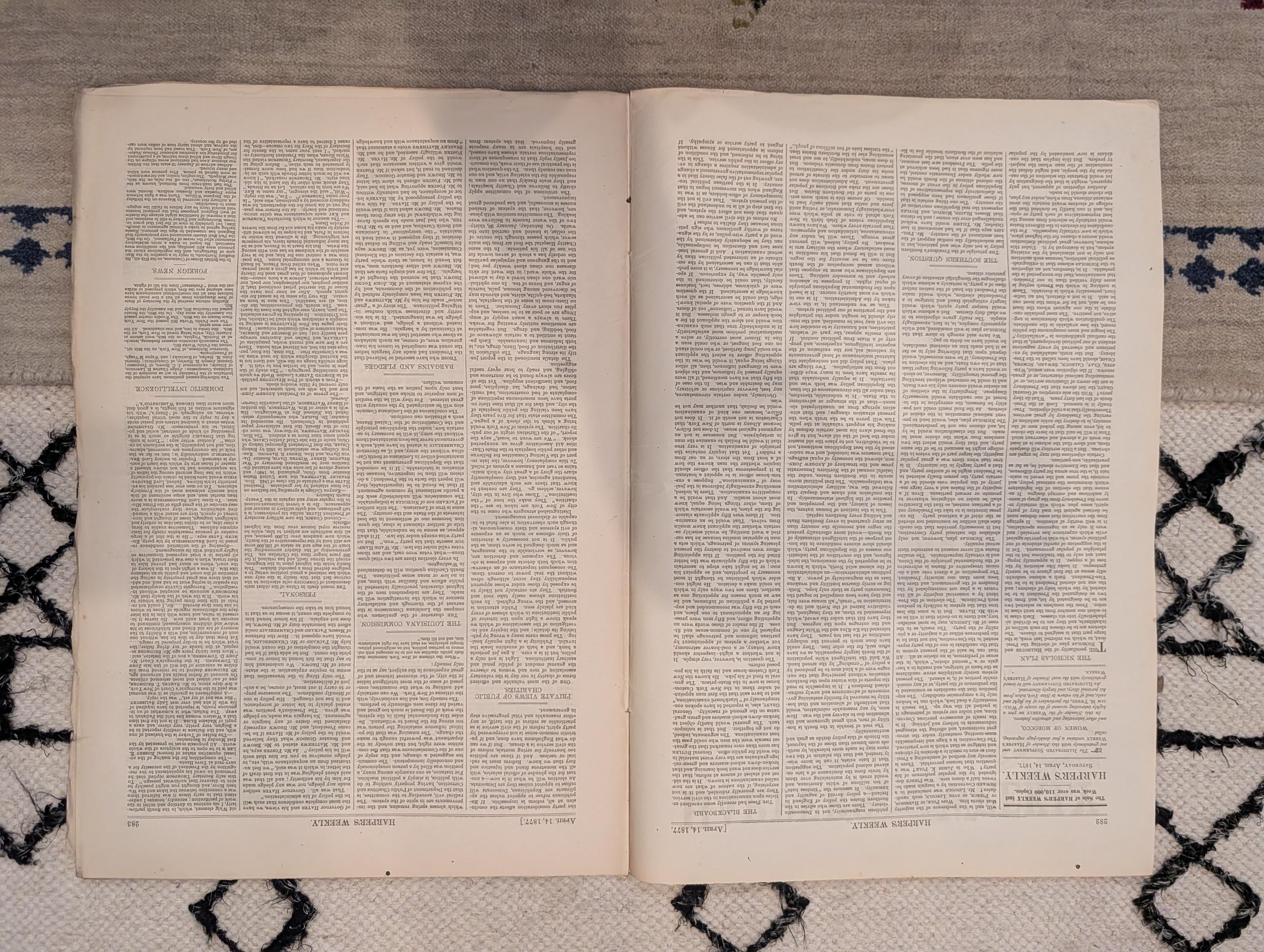 1877 Brooklyn Bridge Construction, Tweed Exile, Nast, Witch Trial — Apr 14