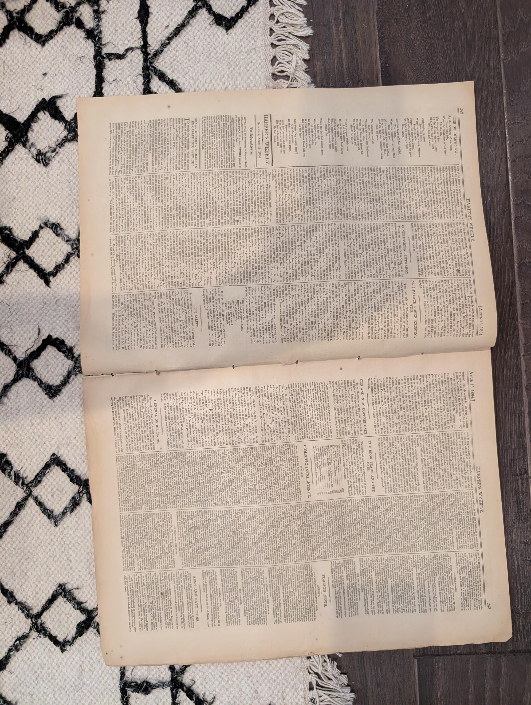 1864 Metropolitan Fair Harper's Weekly April 16 Winslow Homer Owen Lovejoy