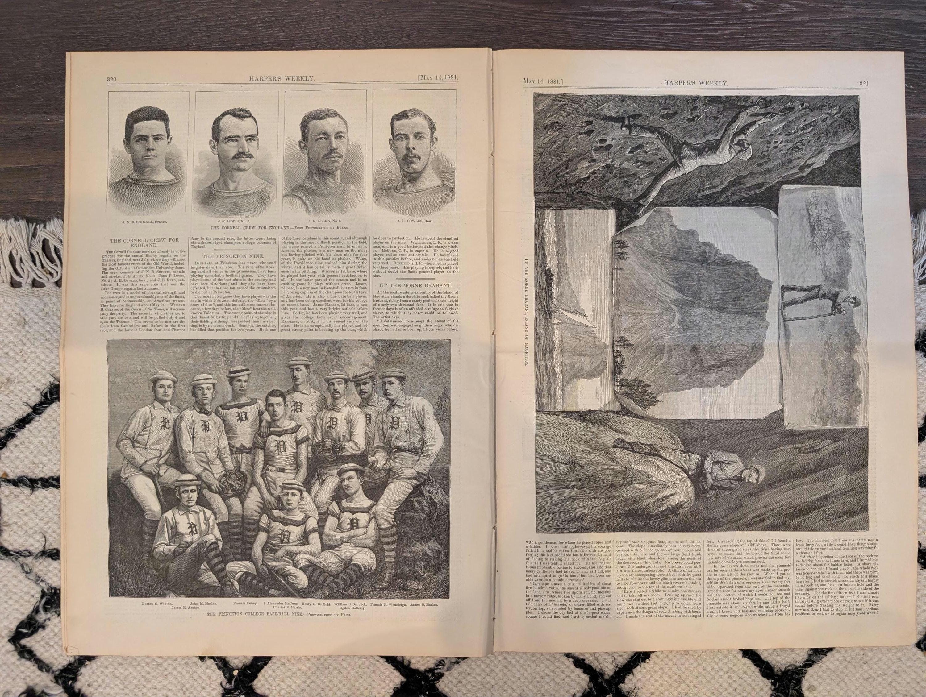 1881 Princeton Baseball Nine, Nast Double, Coaching Club, Cornell Crew — May 14