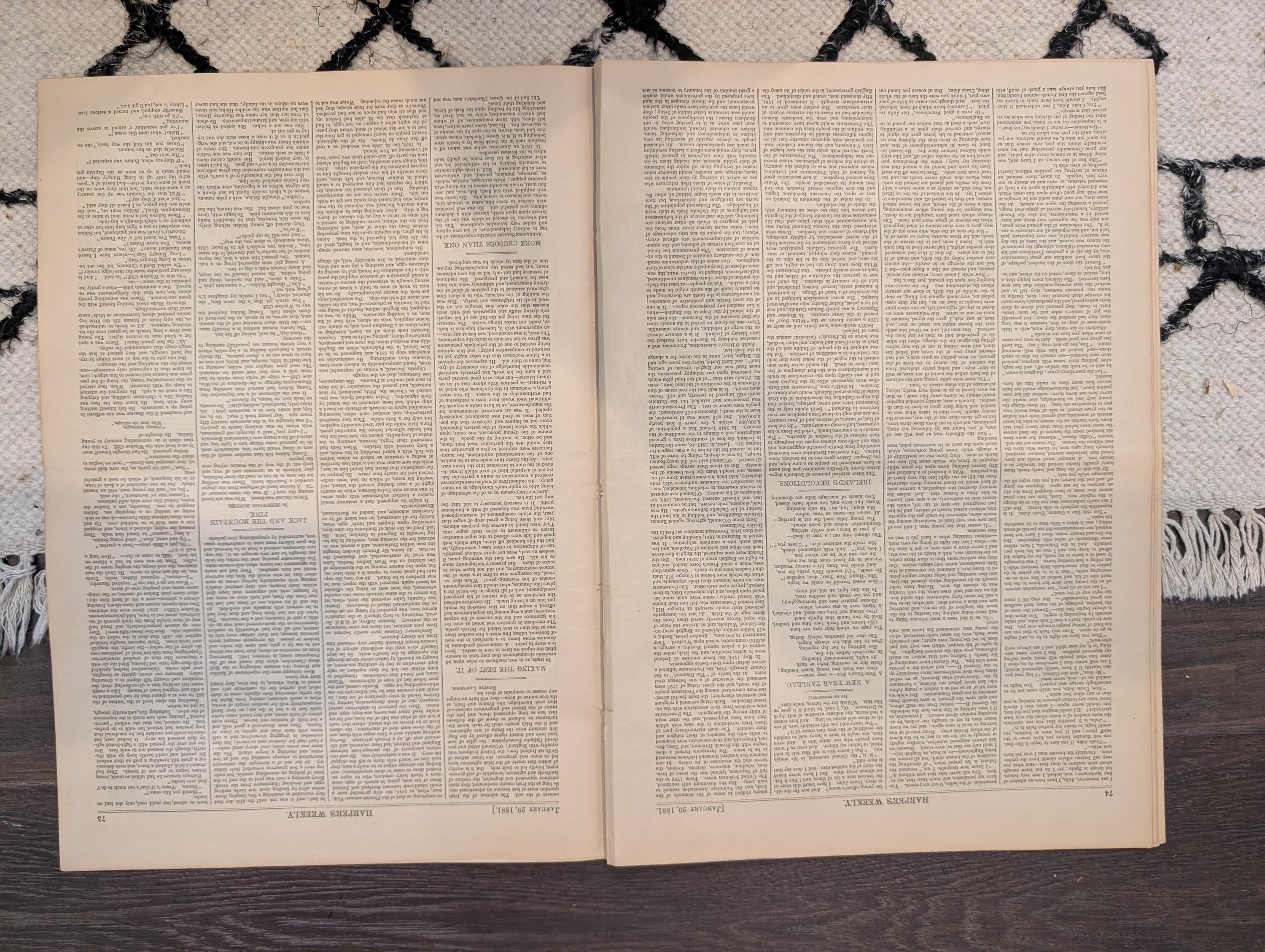 1881 Nast Foreign Encroachment, Prairie Blizzard, Ice Blockade, January Thaw NYC — Jan 29