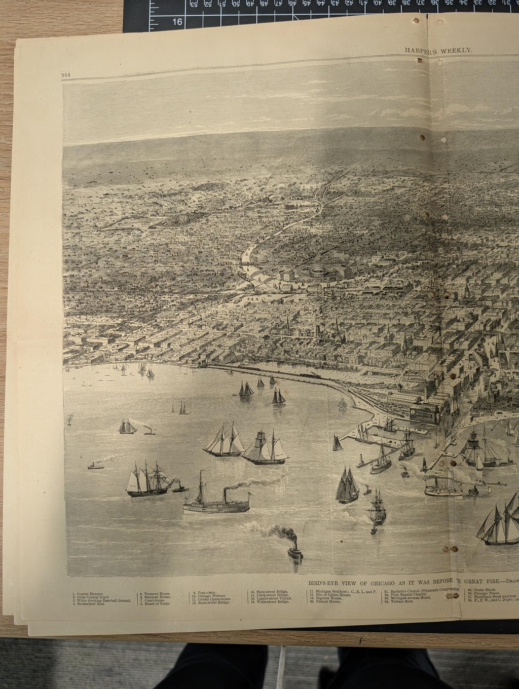 Harper’s Weekly – October 21, 1871 – Complete w/ Supplement (24 pp) | Chicago Before the Fire Double-Page, Nast “Brains” Cartoon, Mont Cenis
