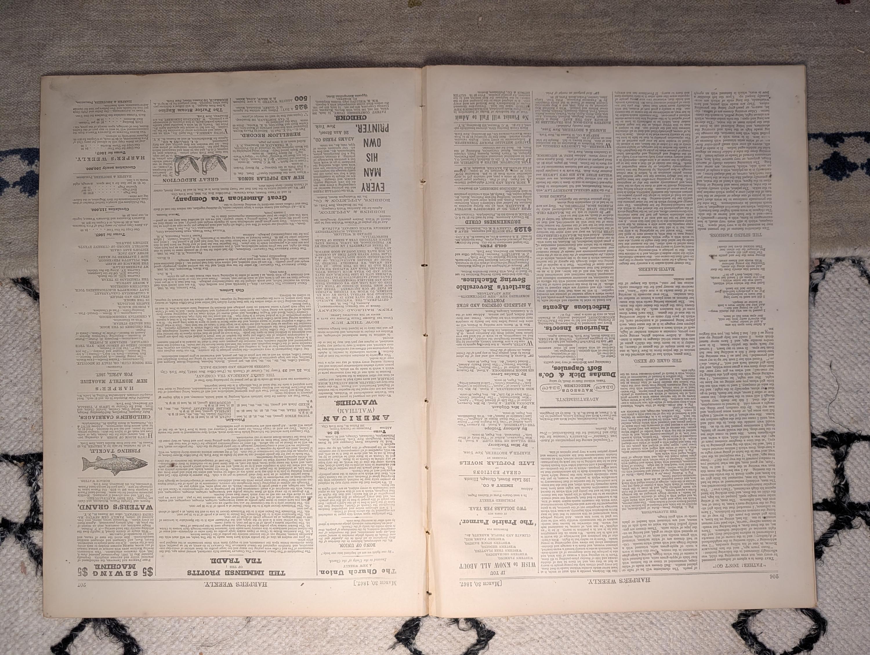 1867 Nast "Amphitheatrum Johnsonianum," Freedmen's Schools Atlanta — Mar 30
