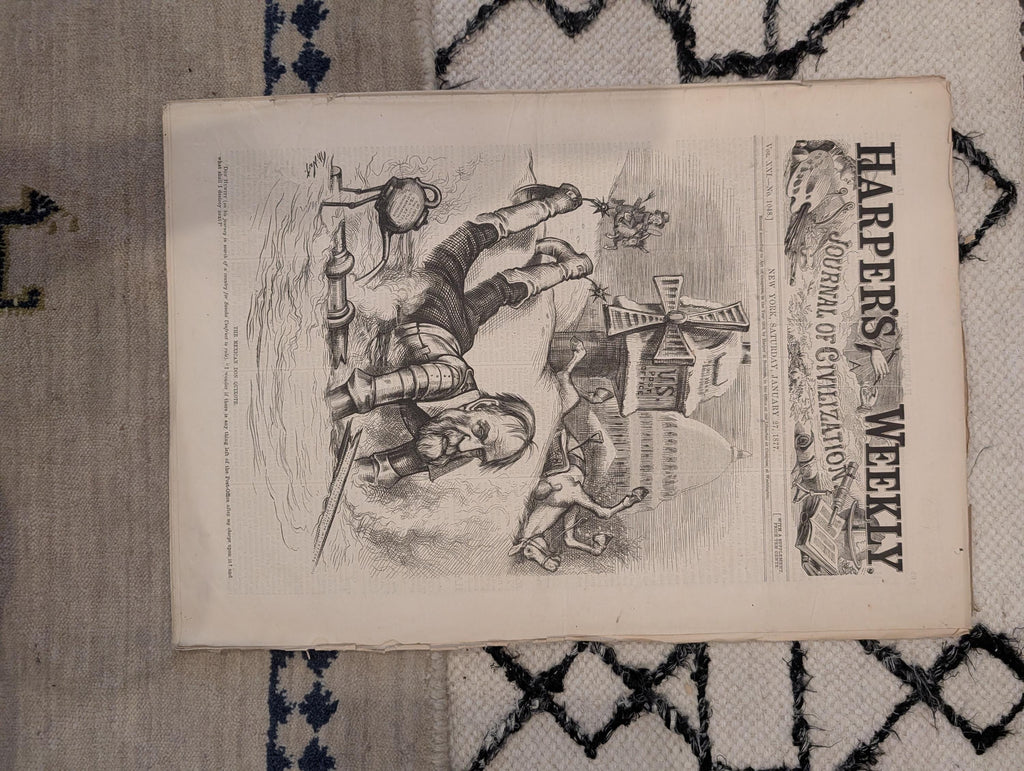 1877 Cornelius Vanderbilt Burial, Nast Cartoon, Grandfather's Fete — Jan 27