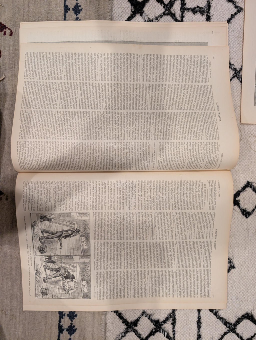 Harper’s Weekly – February 19, 1887, Original • Bismarck Front Page • Frederic Remington Plate • Railroad Disaster • Winter Canad