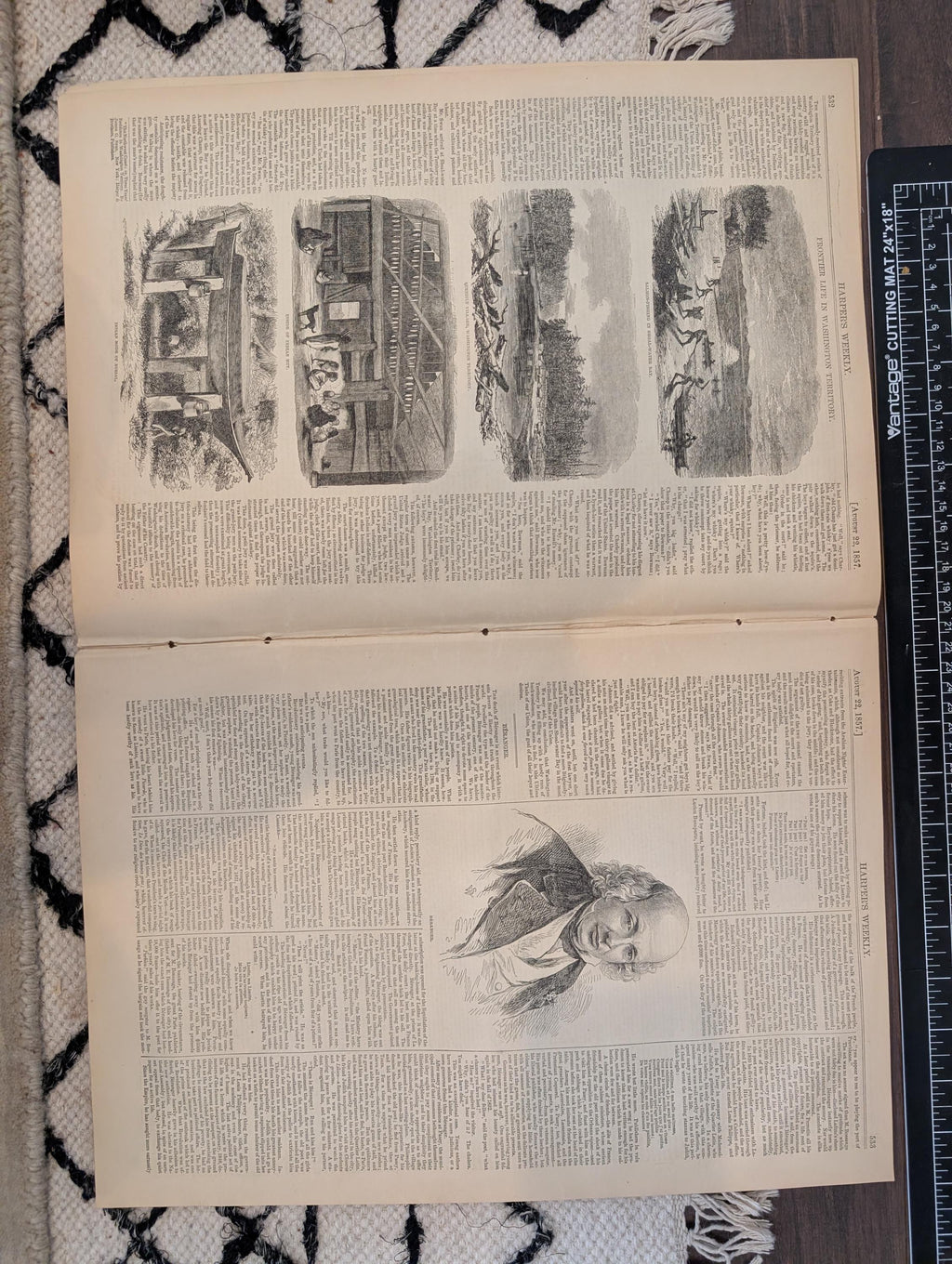 1857 Washington Territory Frontier Harper's Weekly August 22 White Mountains