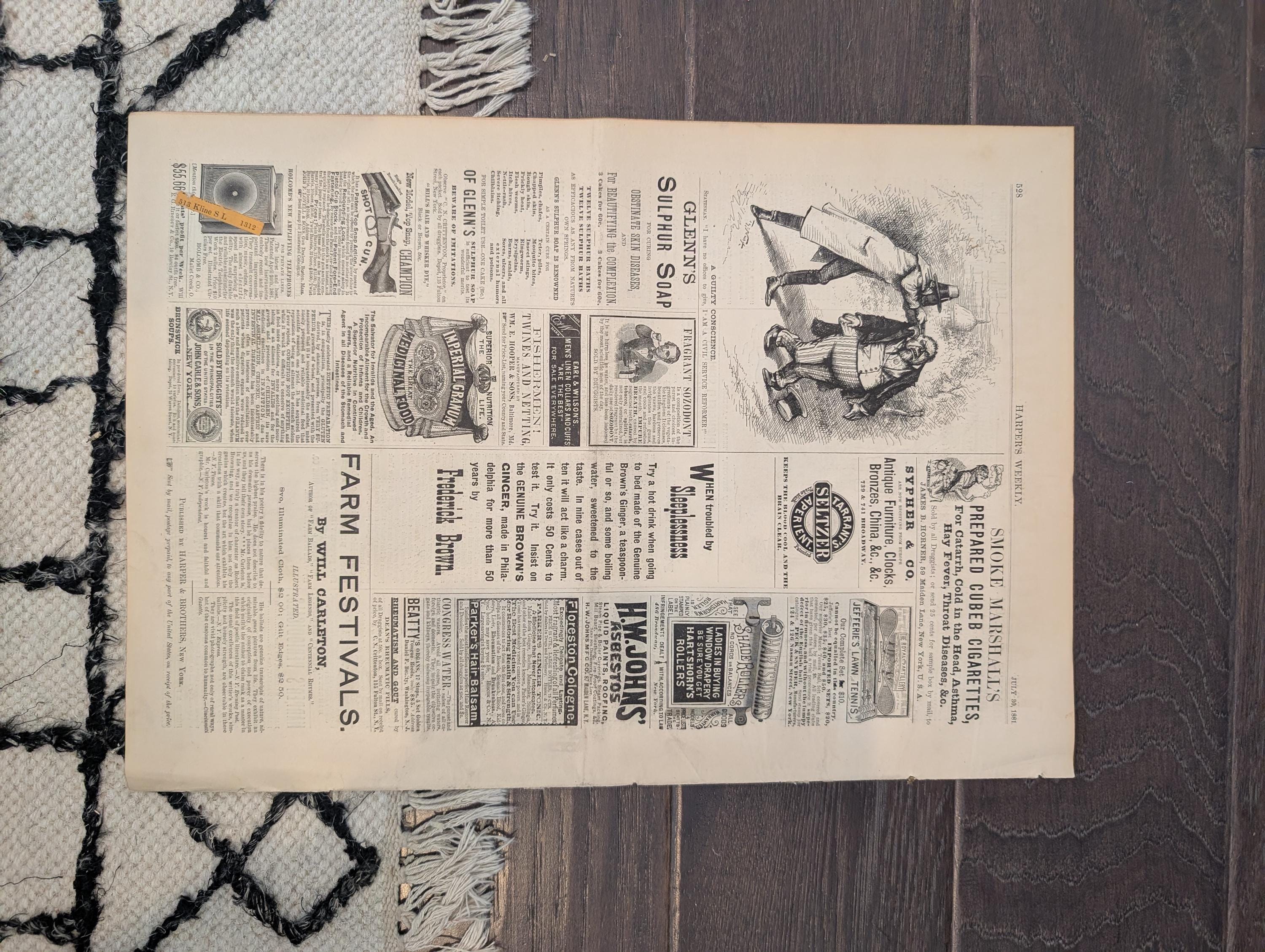 1881 Nast "War into Africa," Regatta Lightship, Eira Voyage, Juvenile Laws — Jul 30