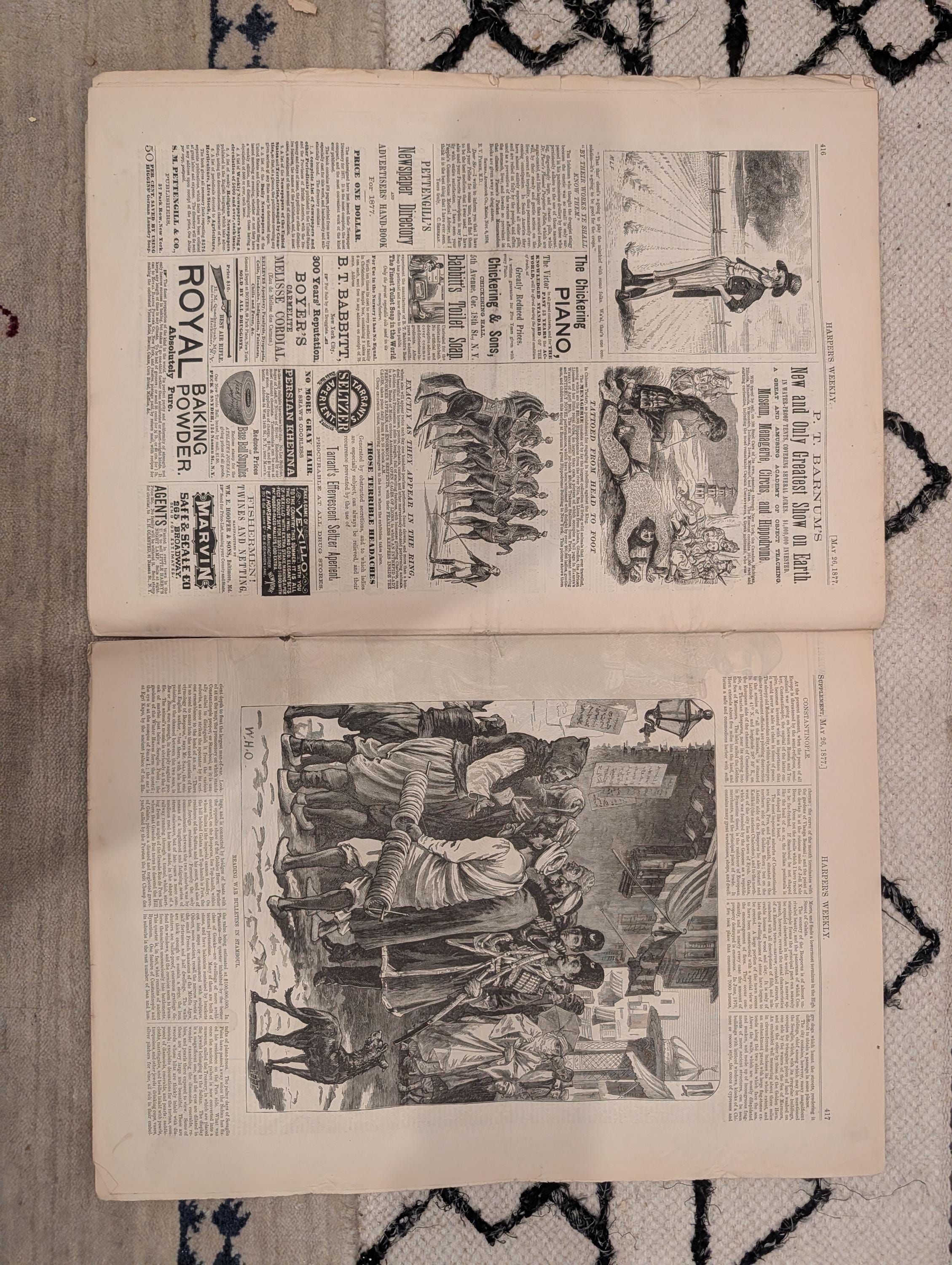 1877 Westminster Dog Show, Nast Czar War, Circular Ironclad, Barnum — May 26