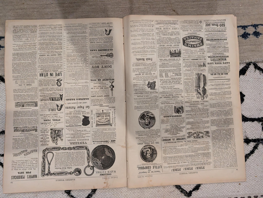 1872 Snow Battle Harper's Weekly January 13 Wilkie Collins George Eliot