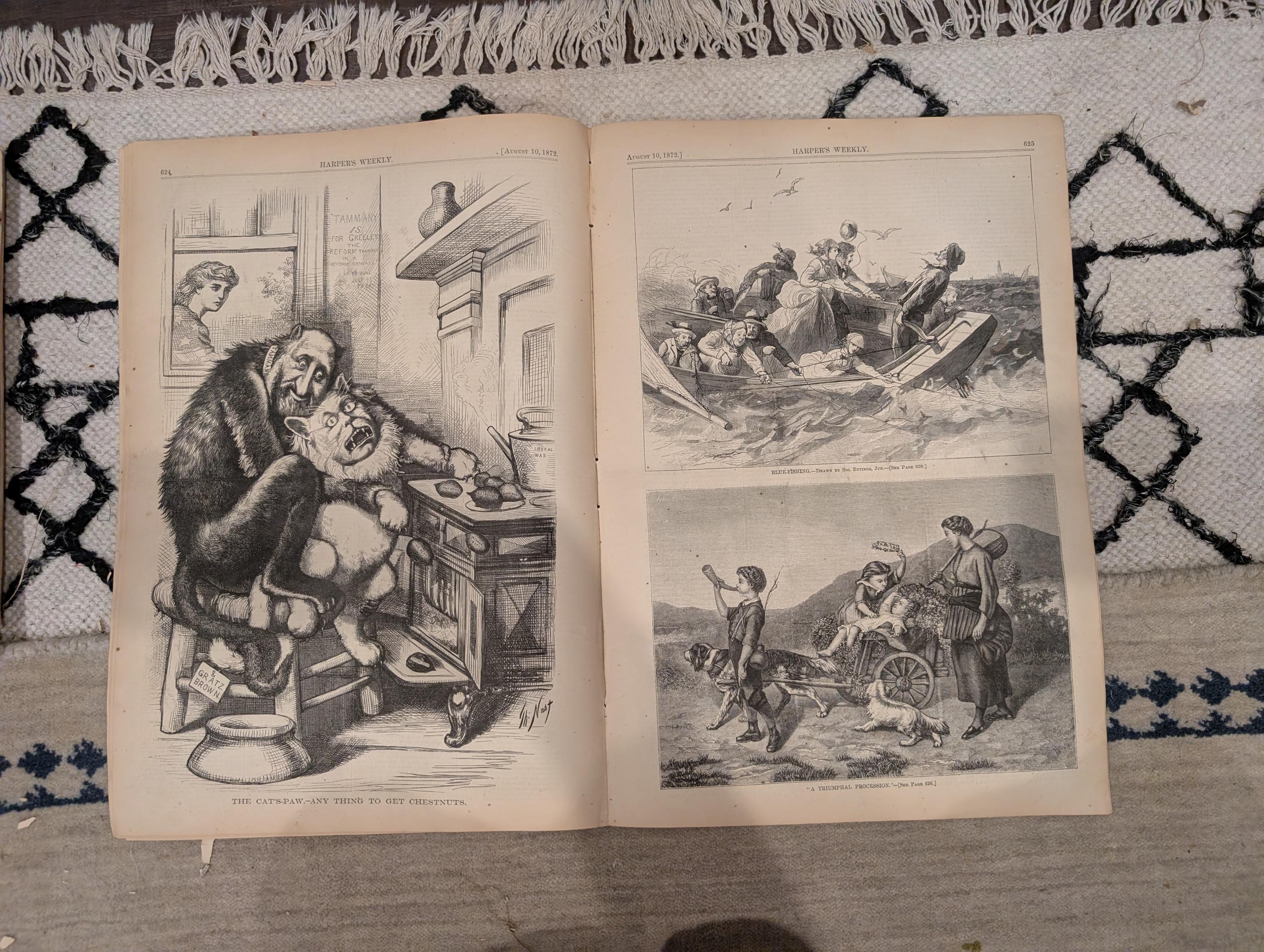 1872 Negro Camp Meeting South Harper's Weekly Aug 10 Thomas Nast