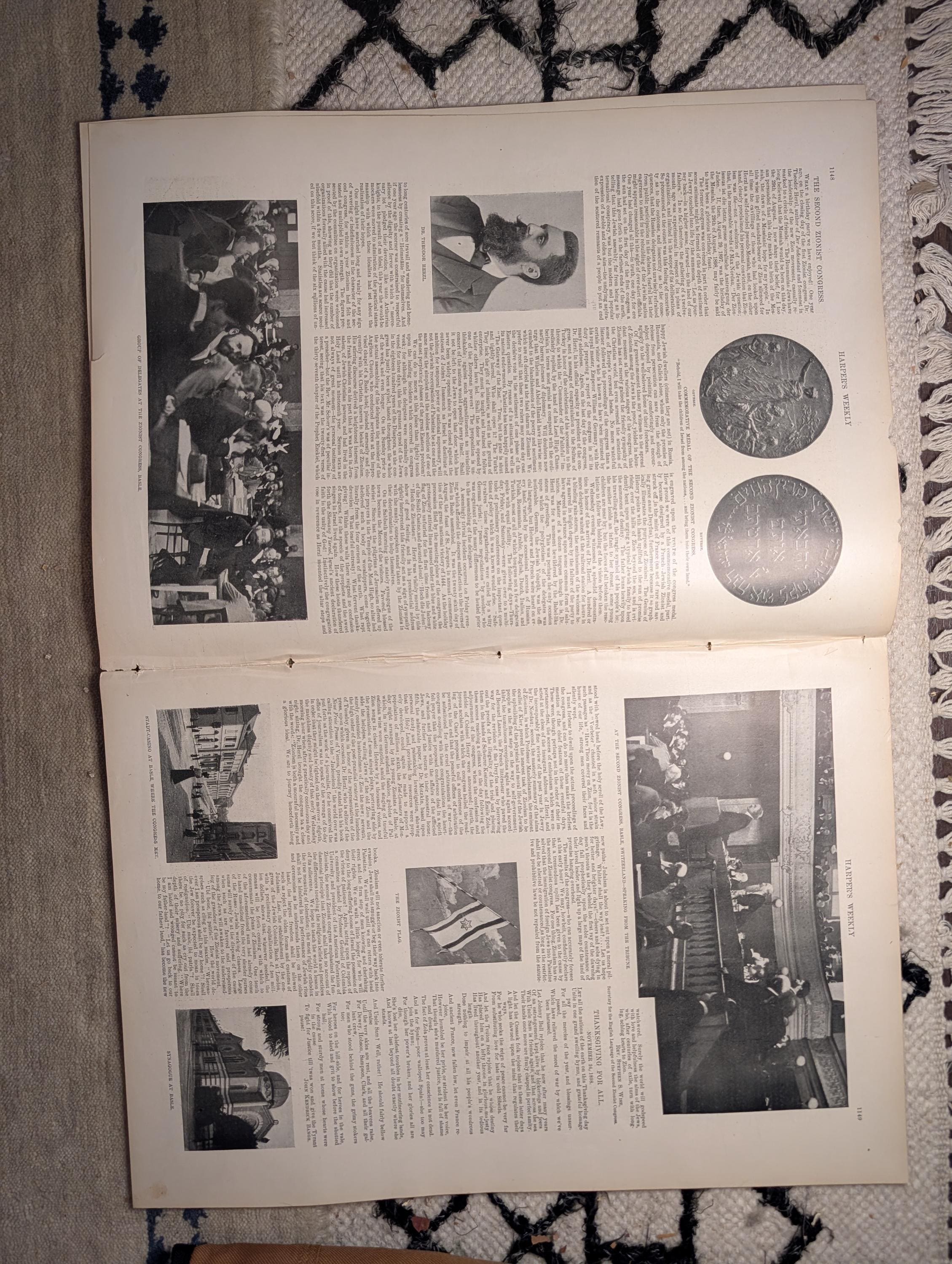 1898 Second Zionist Congress — Herzl Photos, Zionist Flag, Manila Insurgents — Nov 26