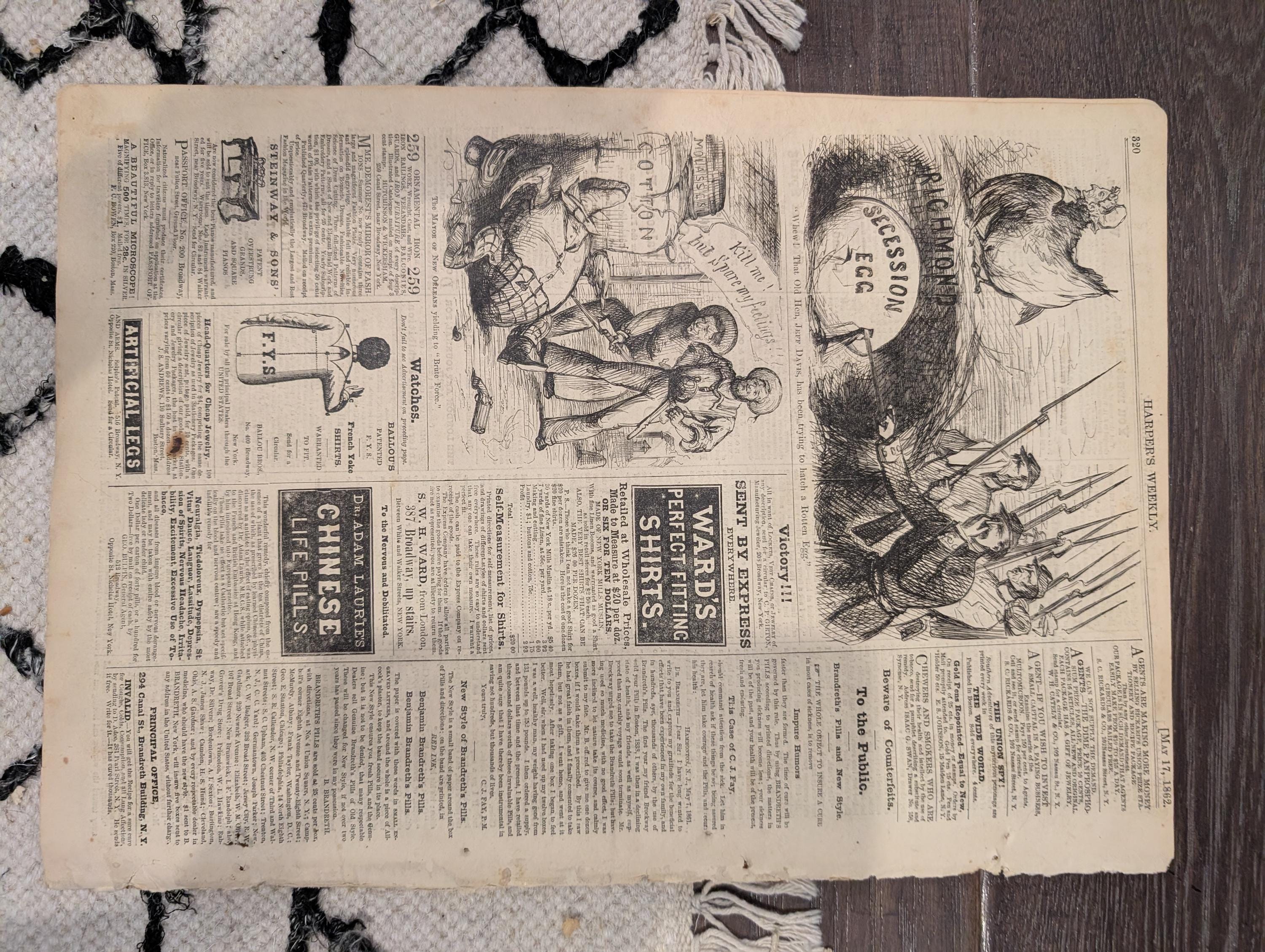 Harper’s Weekly – May 17, 1862 – Farragut Enters the Mississippi • Fort Macon Bombarded • Winslow Homer Front Page