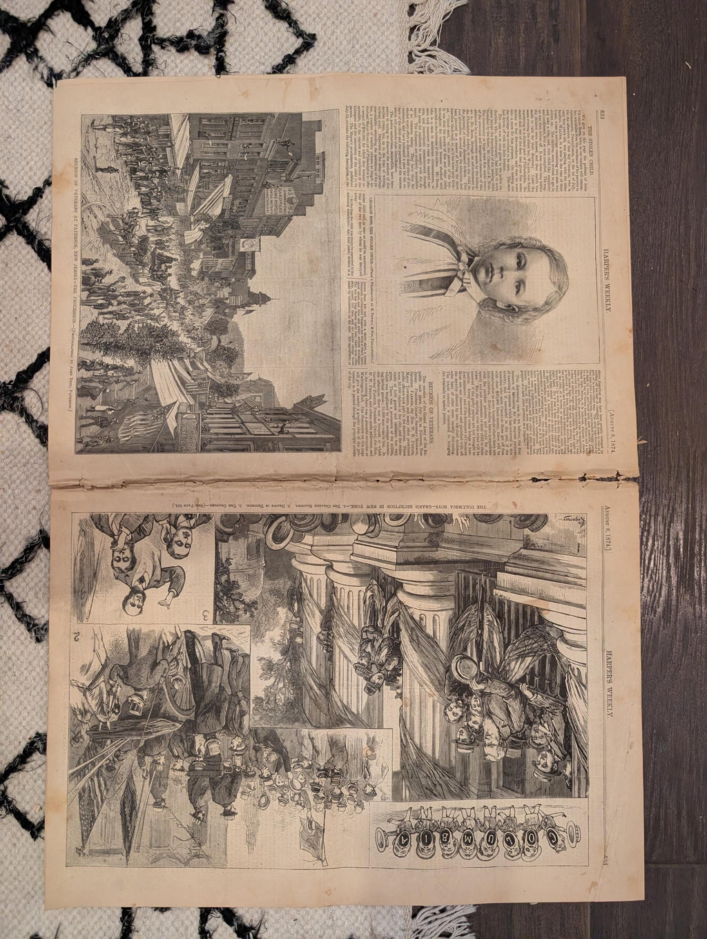1874 Arctic Bear Hunt, NJ Veterans Reunion, Nast, Harper's Weekly — Aug 8