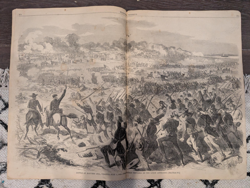 Harper’s Weekly – July 26, 1862 • Battle of Malvern Hill • Rebel Ironclad “Virginia #2” • Vicksburg Bombardment, Lincoln’s Compensation Plan