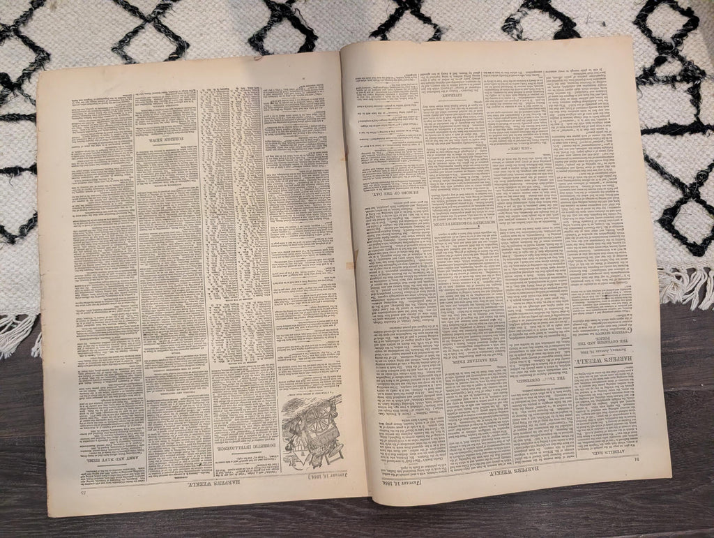 Harper's Weekly 1864 Averill's Raid Jan 16 Army of the Potomac Centerfold