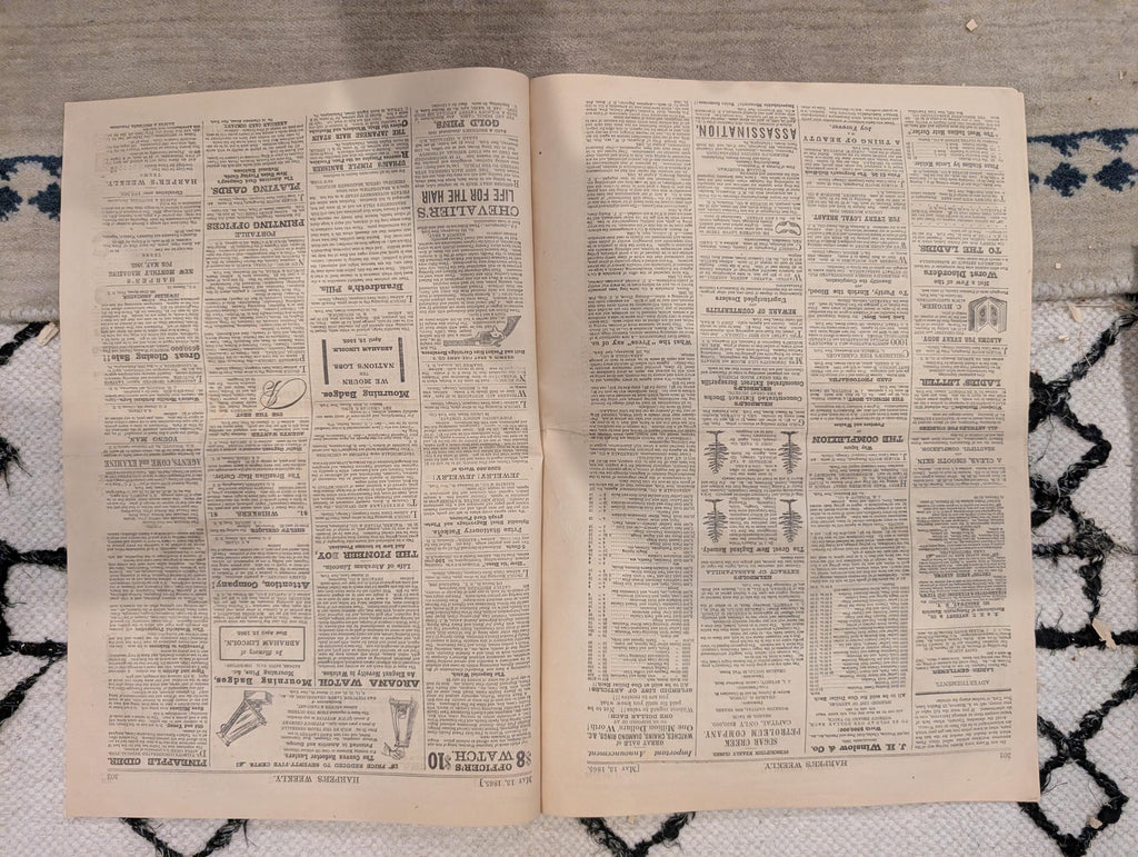 1865 Capture of Booth Harper's Weekly May 13 Lincoln Funeral Procession