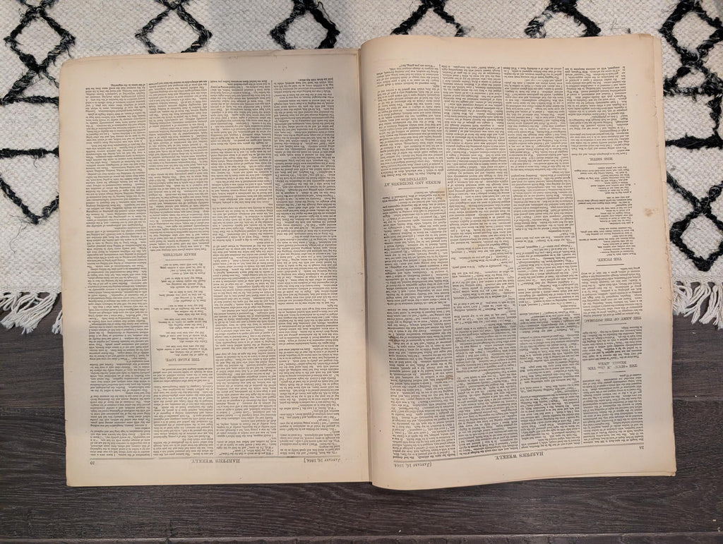 Harper's Weekly 1864 Averill's Raid Jan 16 Army of the Potomac Centerfold