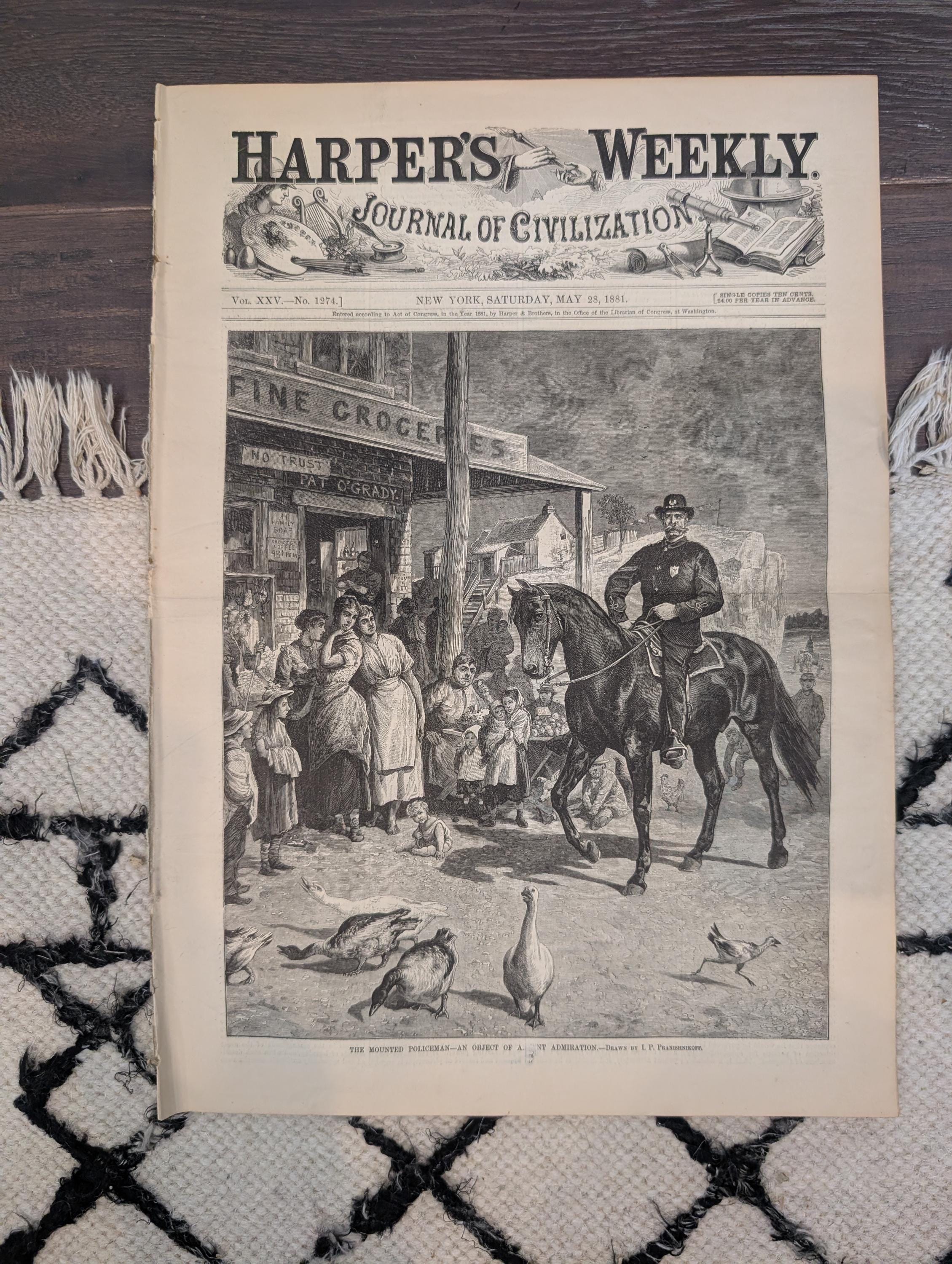 1881 Western Policeman, Harvard Greek Tragedy, NYC Water Supply, Telescope — May 28