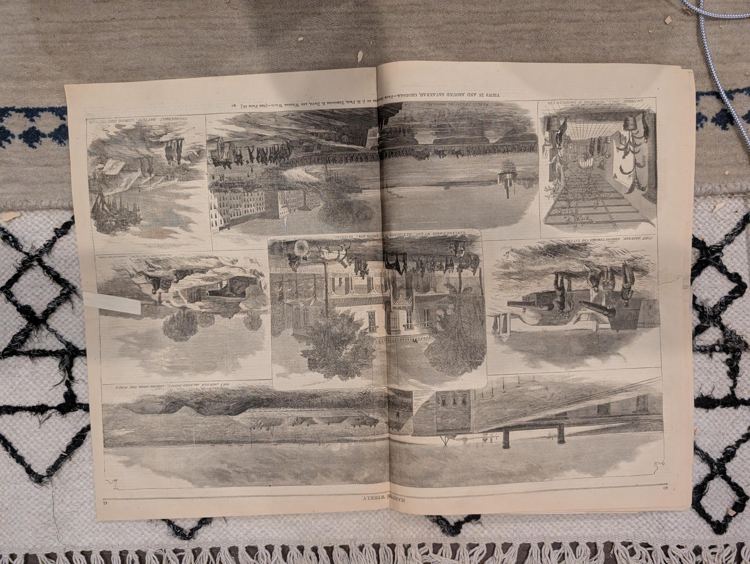 1865 Savannah Union Occupation Harper's Weekly Jan 21 Dutch Gap Canal
