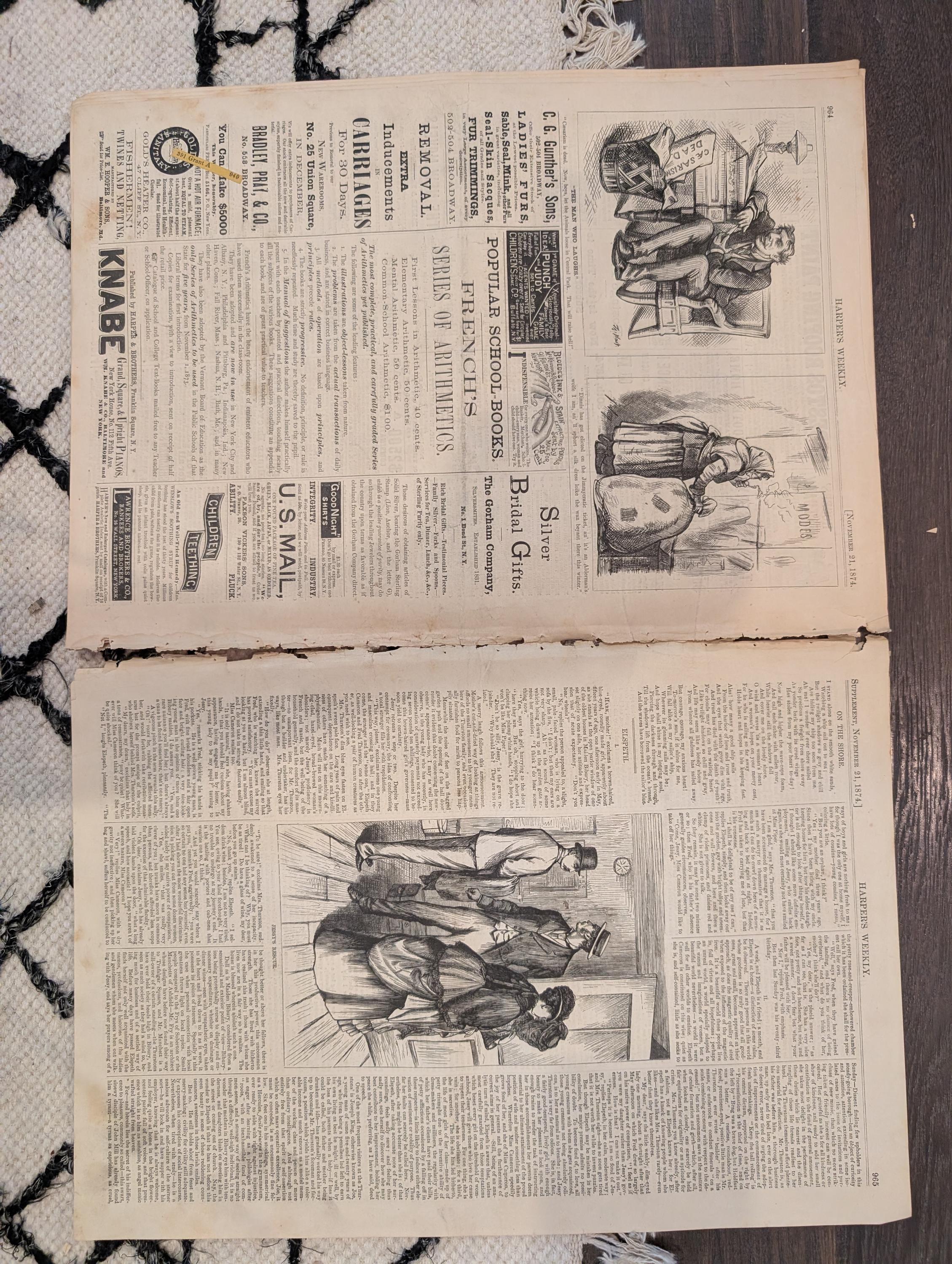 1874 Republican Elephant Nast, Tilden Governor, Family Lawyer — Nov 21