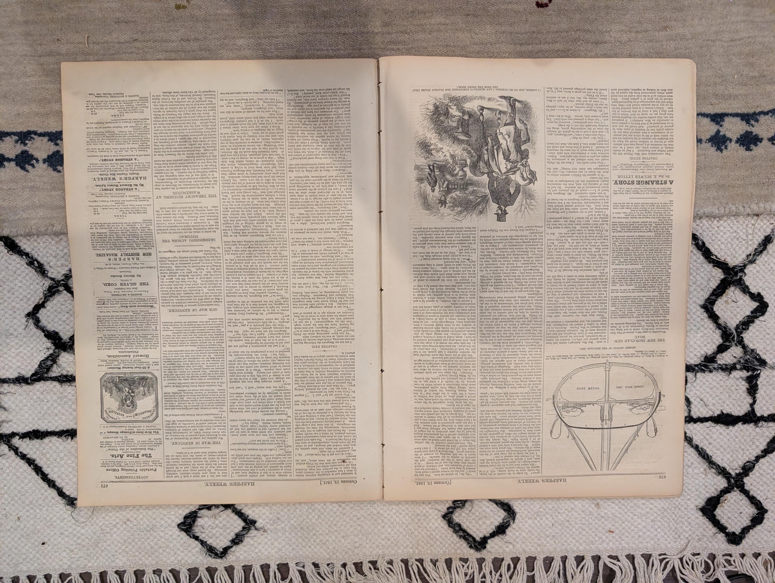 1861 War Map of Kentucky Harper's Weekly Oct 19 Ironclad Sherman Louisville
