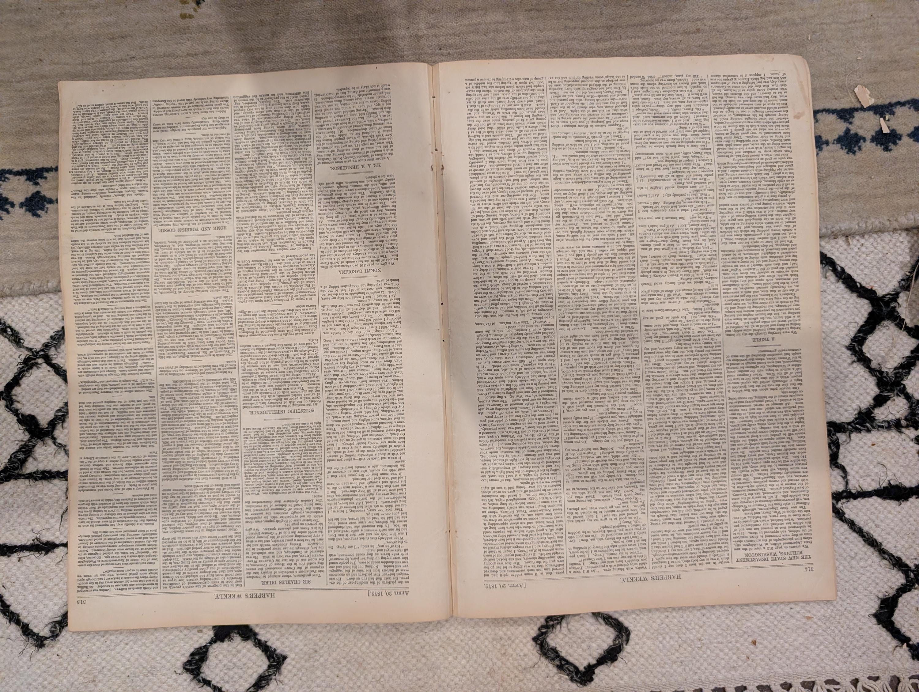 1872 Samuel Morse Harper's Weekly April 20 North Carolina Sketches State Dept