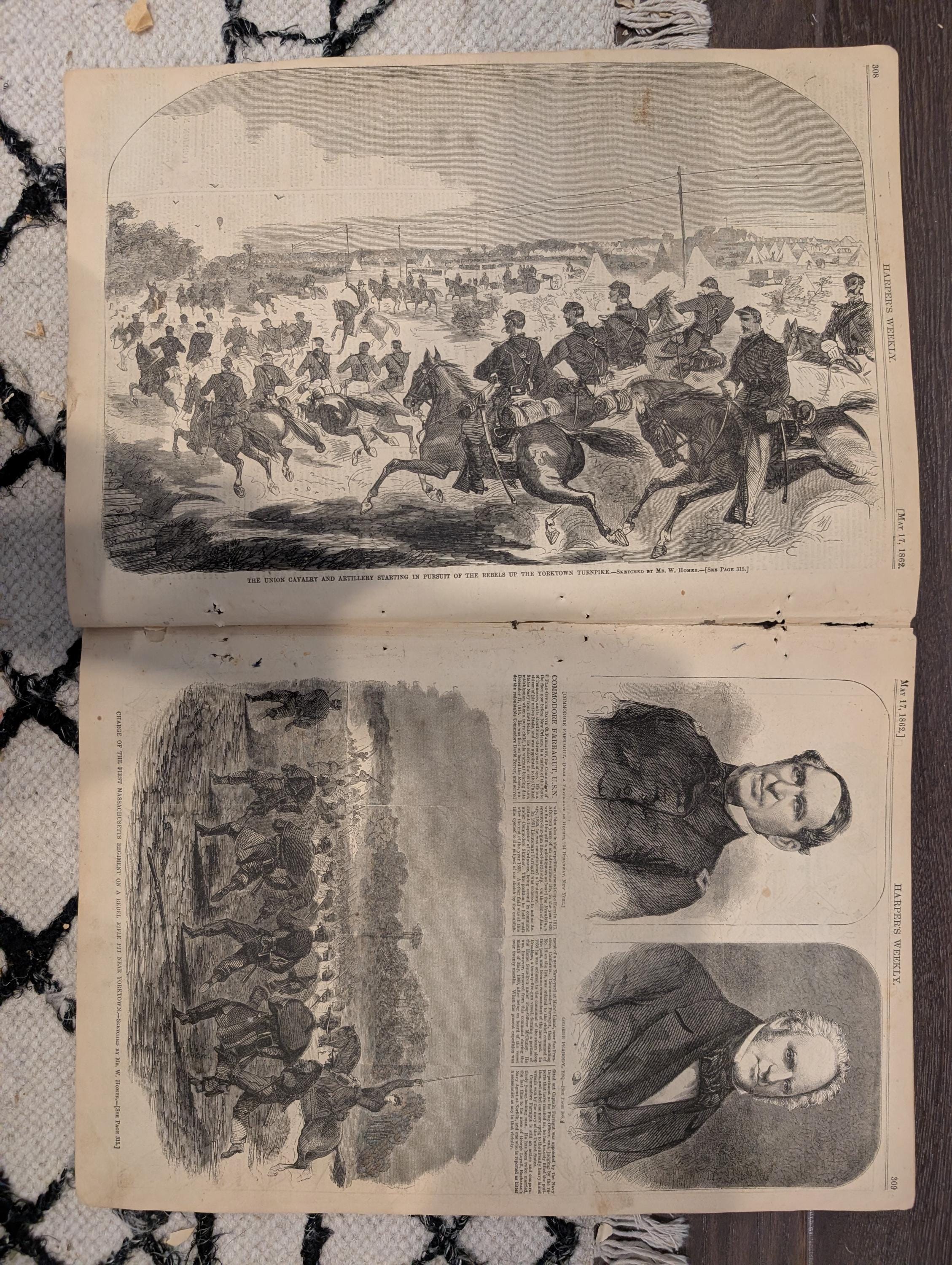 Harper’s Weekly – May 17, 1862 – Farragut Enters the Mississippi • Fort Macon Bombarded • Winslow Homer Front Page