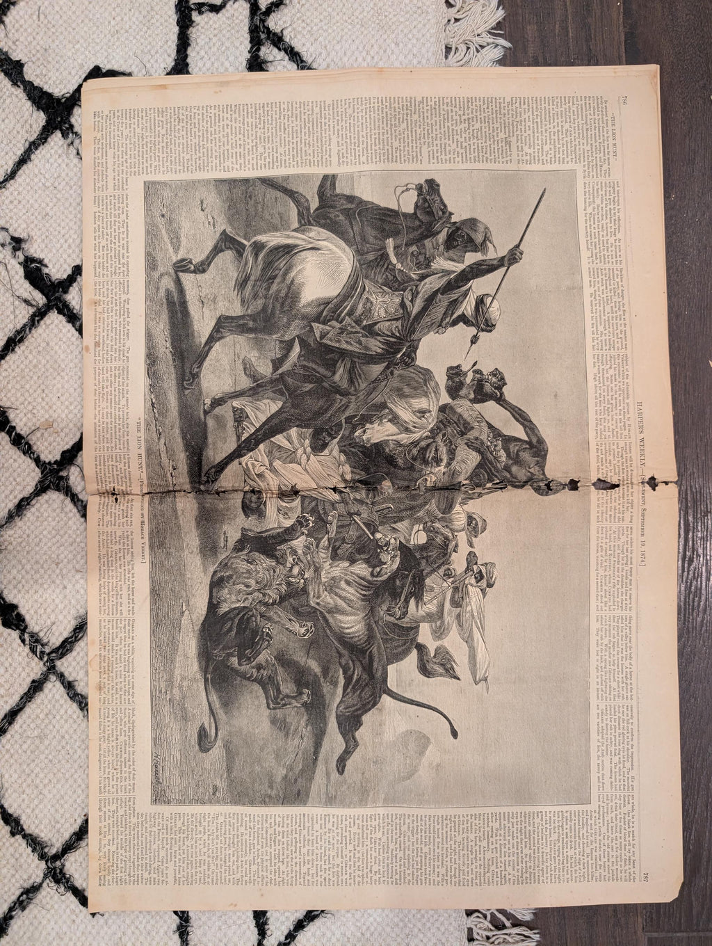 1874 Winslow Homer Flirting Sea-Shore, Nast Centerfold, Indians — Sep 19