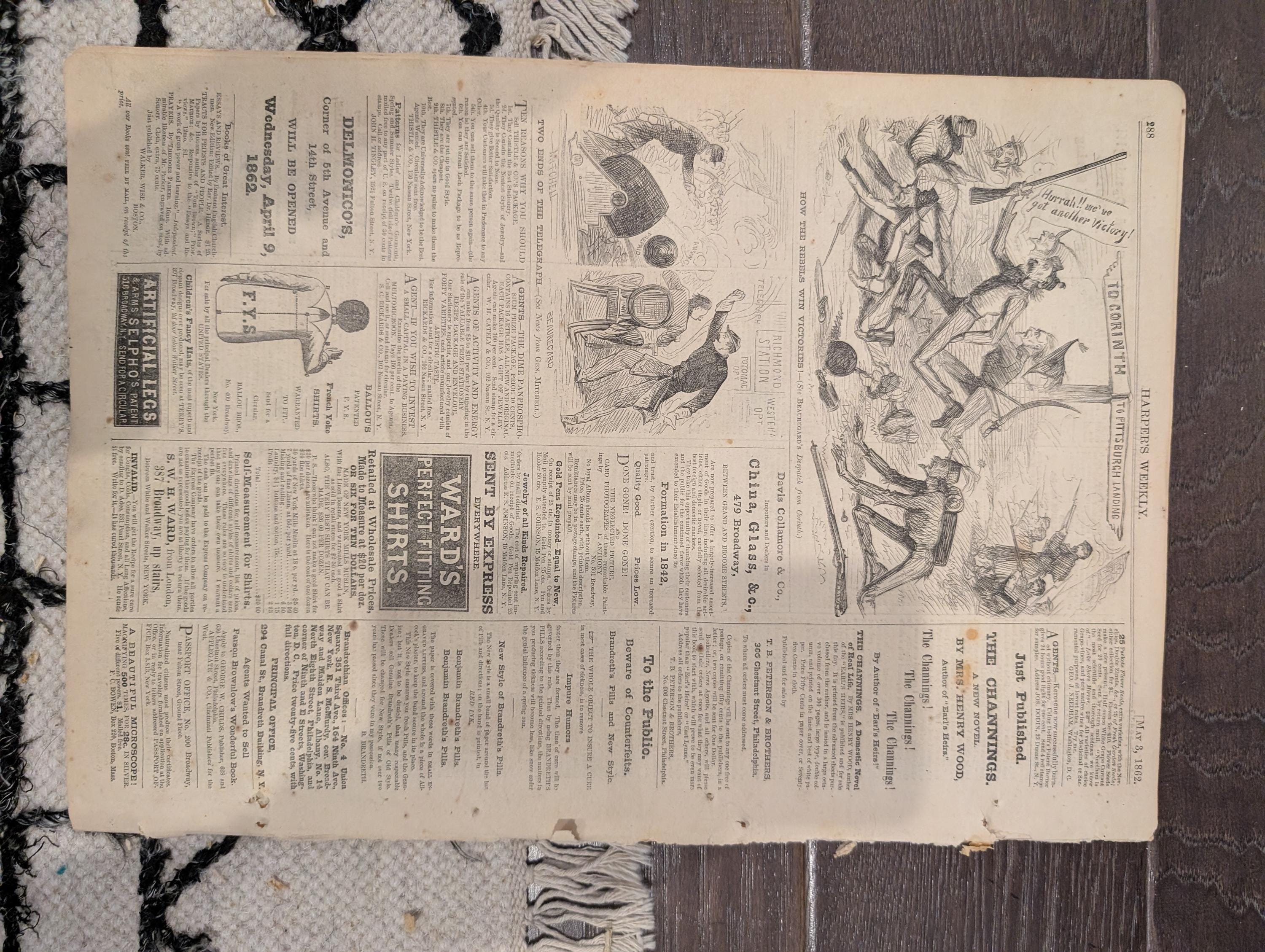 Harper’s Weekly – May 3, 1862 – Heroes of Shiloh • Merrimac Scenes • Fort Pulaski • Winslow Homer Prints