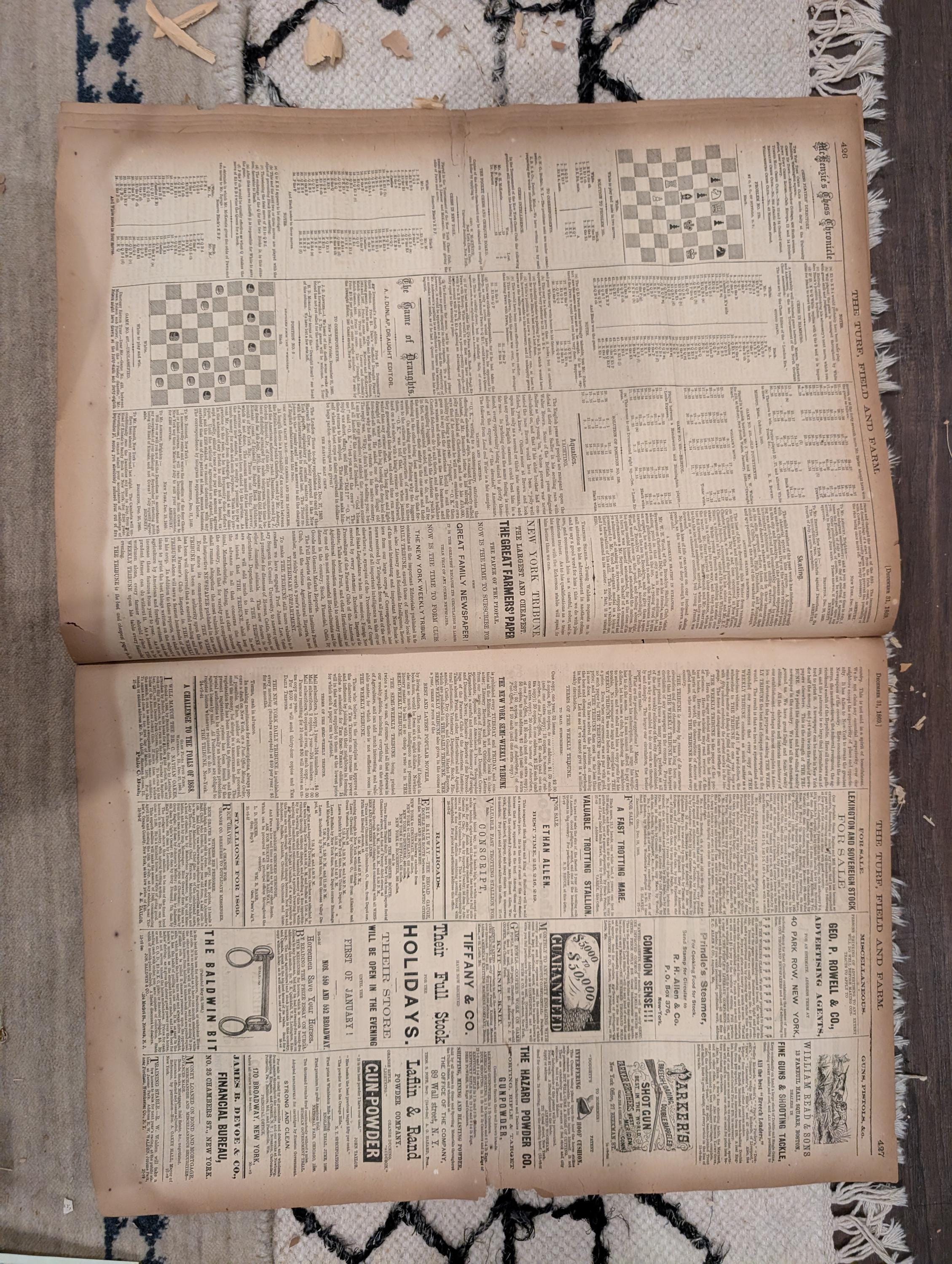 1869 Turf Field and Farm — New Year's Eve, Fox Hunting, Baseball, Full Year Index, Dec 31