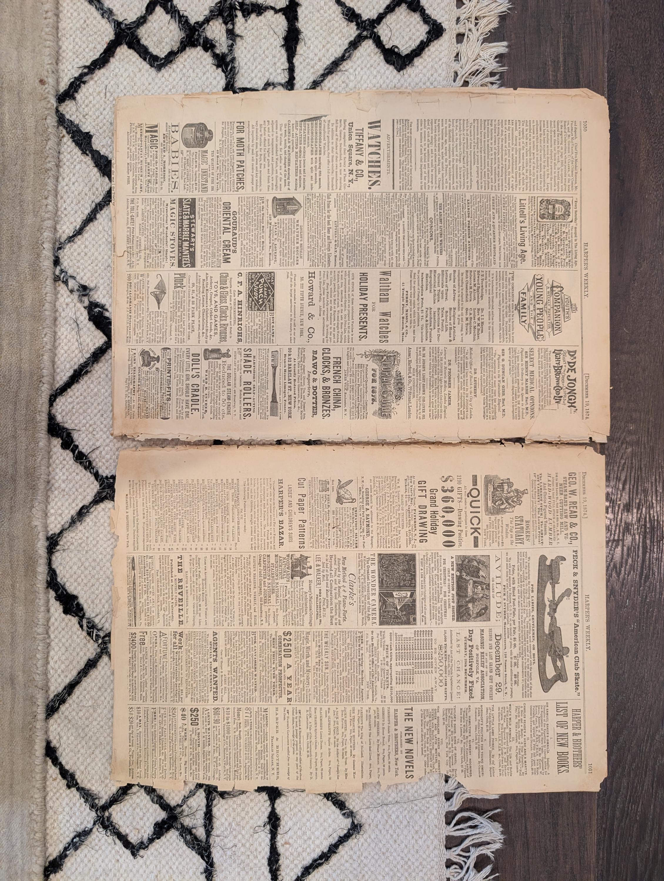 1874 Chicago Fire Dept · Nast on Teachers' Salaries · Grand Canyon & Yellowstone Supplement — Dec 19
