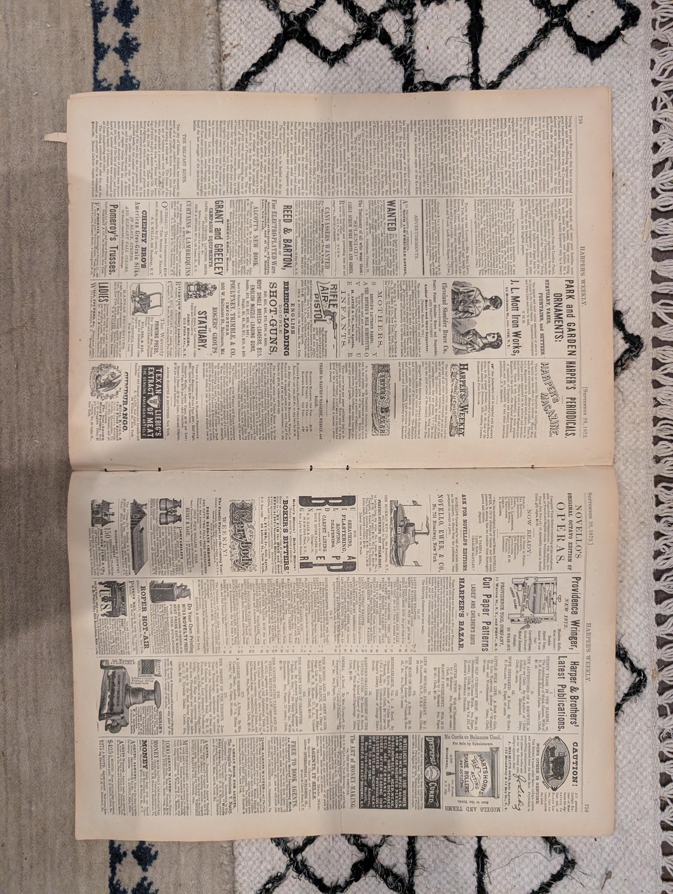 1872 Nast Campaign Key Note Harper's Weekly Sept 28 Greeley Riots