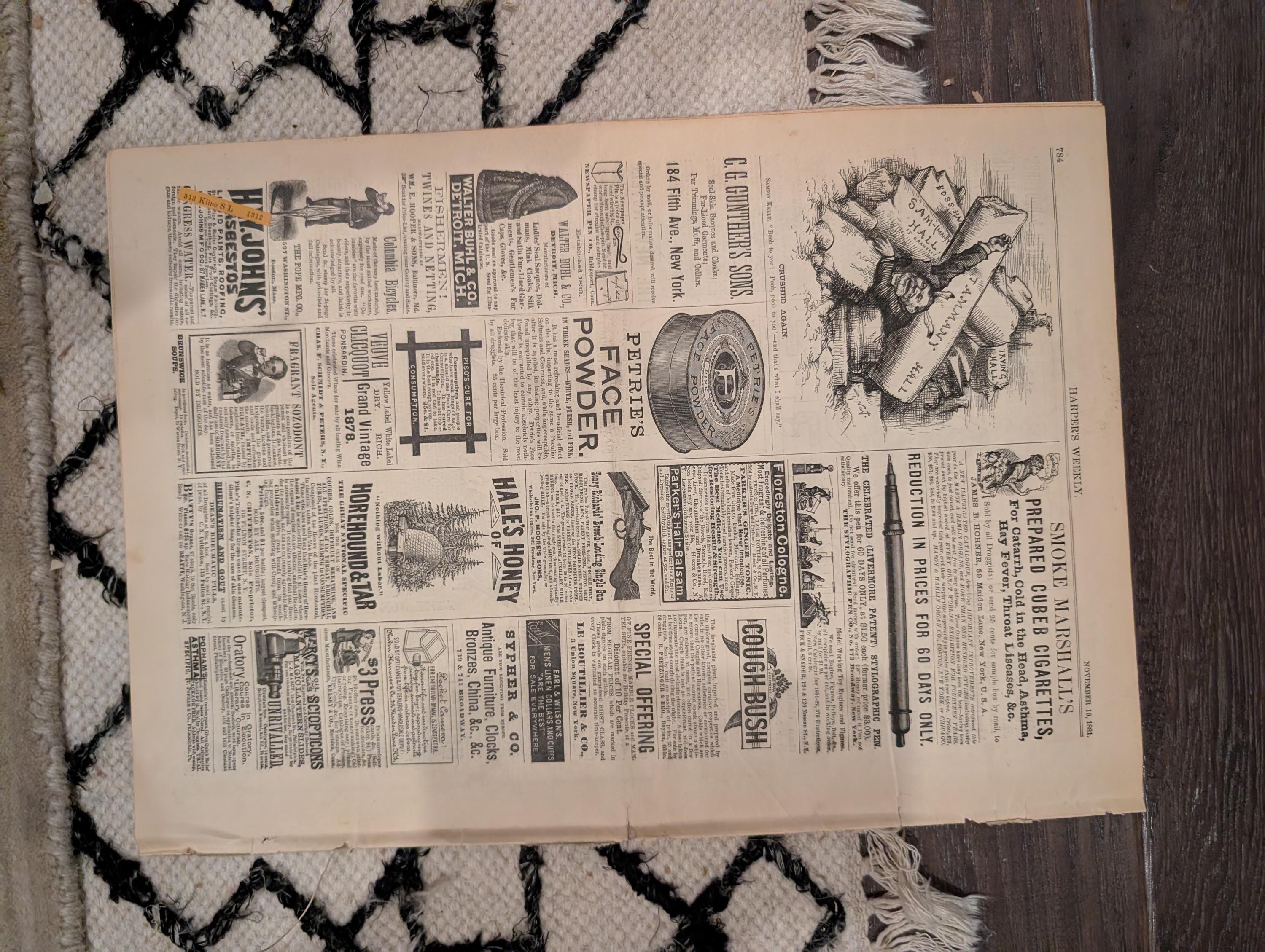 1881 America's Cup Race, Grand Street Tenement Disaster, Shore Shooting — Nov 19