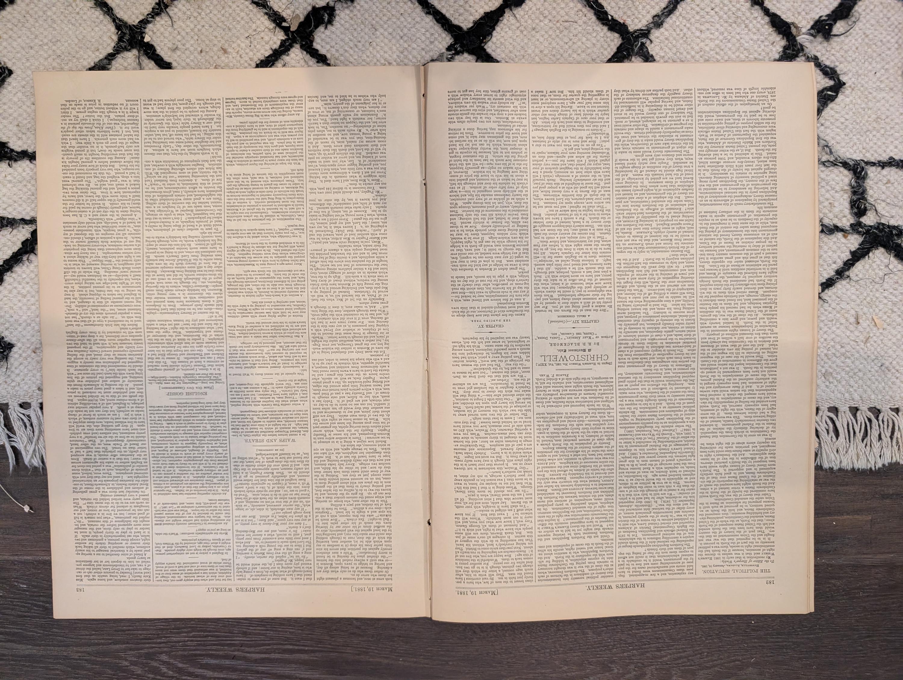 1881 Garfield Inauguration Centerfold, Nast Grant Central Park — Mar 19