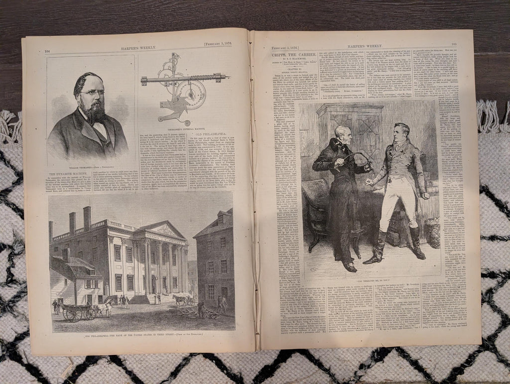 Harper’s Weekly February 5, 1876, Port Royal Naval Station, Torpedo Service, Old Philadelphia, Prince of Wales