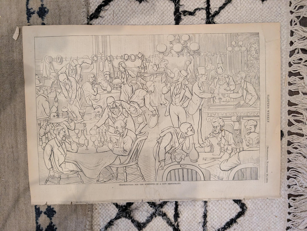 1872 Boston Fire Department Bird's Eye Harper's Weekly Nov 30 Church