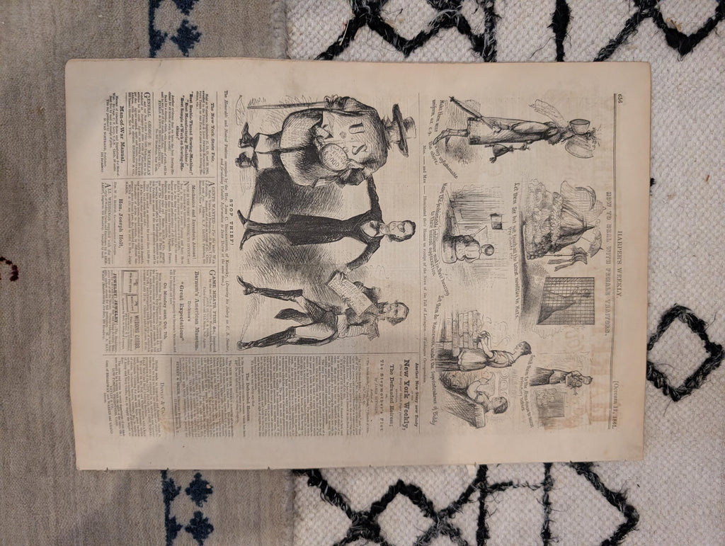 1861 Battle of Lexington Missouri Harper's Weekly Oct 12 Our Generals Centerfold